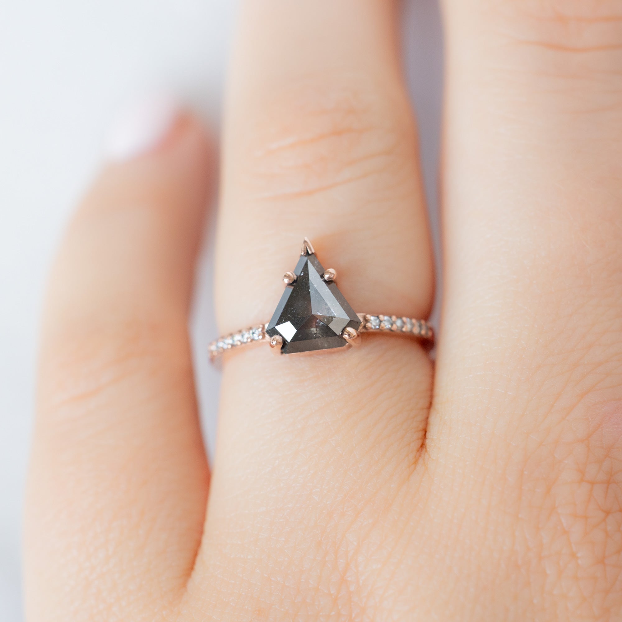 Alexis Russell  Engagement Rings The Willow Ring | 1.19ct Shield Black Diamond in 14K Rose Gold