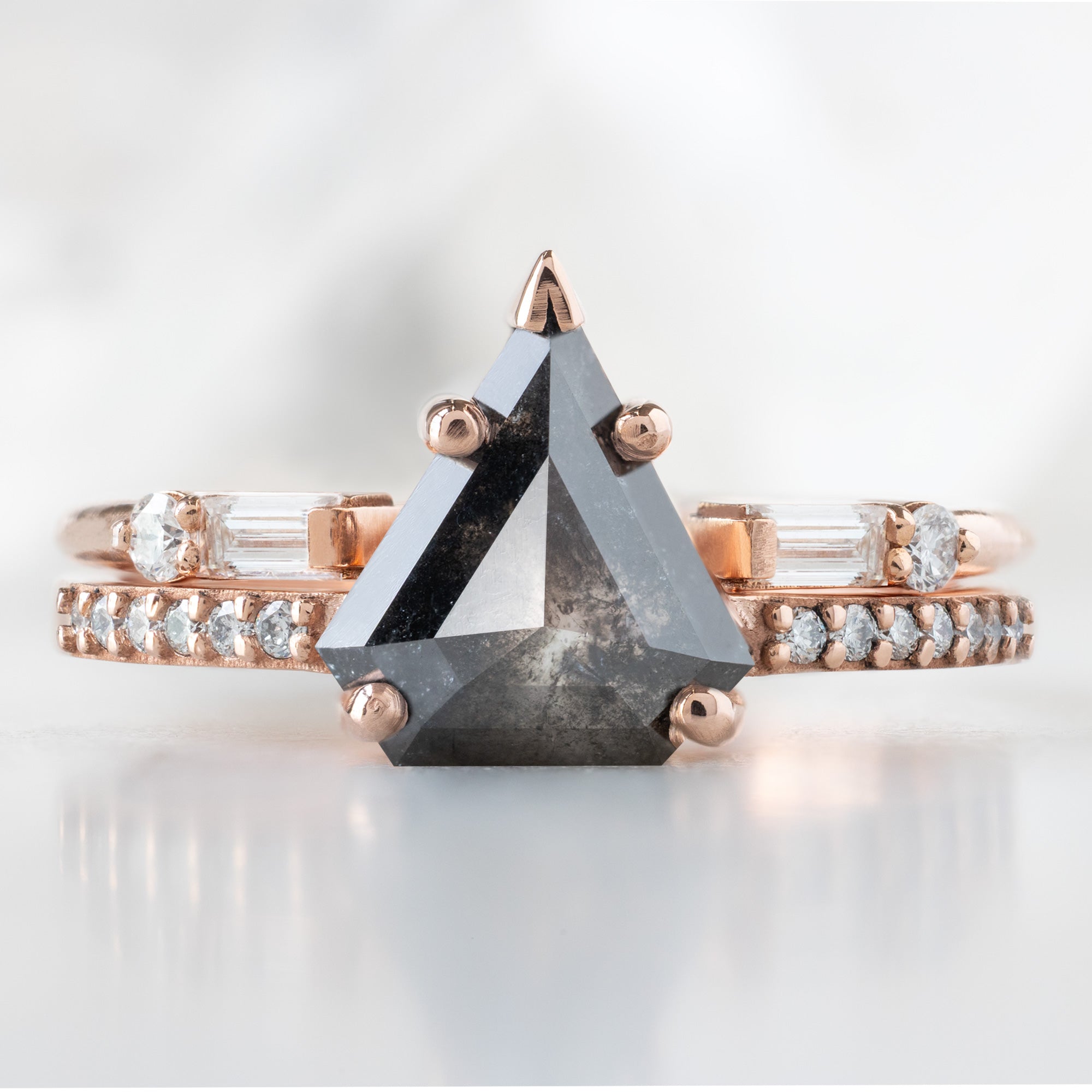 Alexis Russell  Engagement Rings The Willow Ring | 1.19ct Shield Black Diamond in 14K Rose Gold