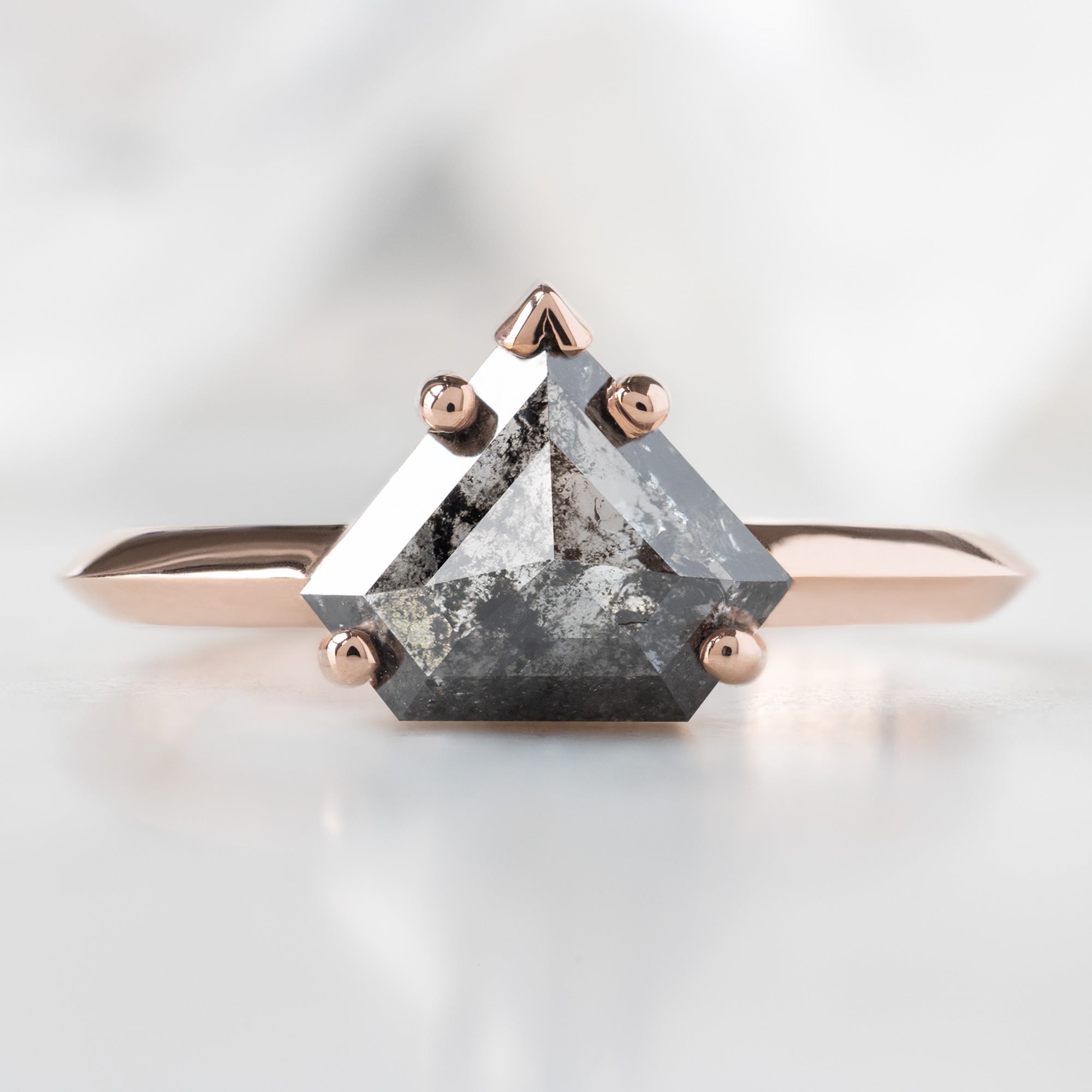 Alexis Russell  Engagement Rings The Sage Ring | 1.18ct Shield Salt and Pepper Diamond in 14K Rose Gold