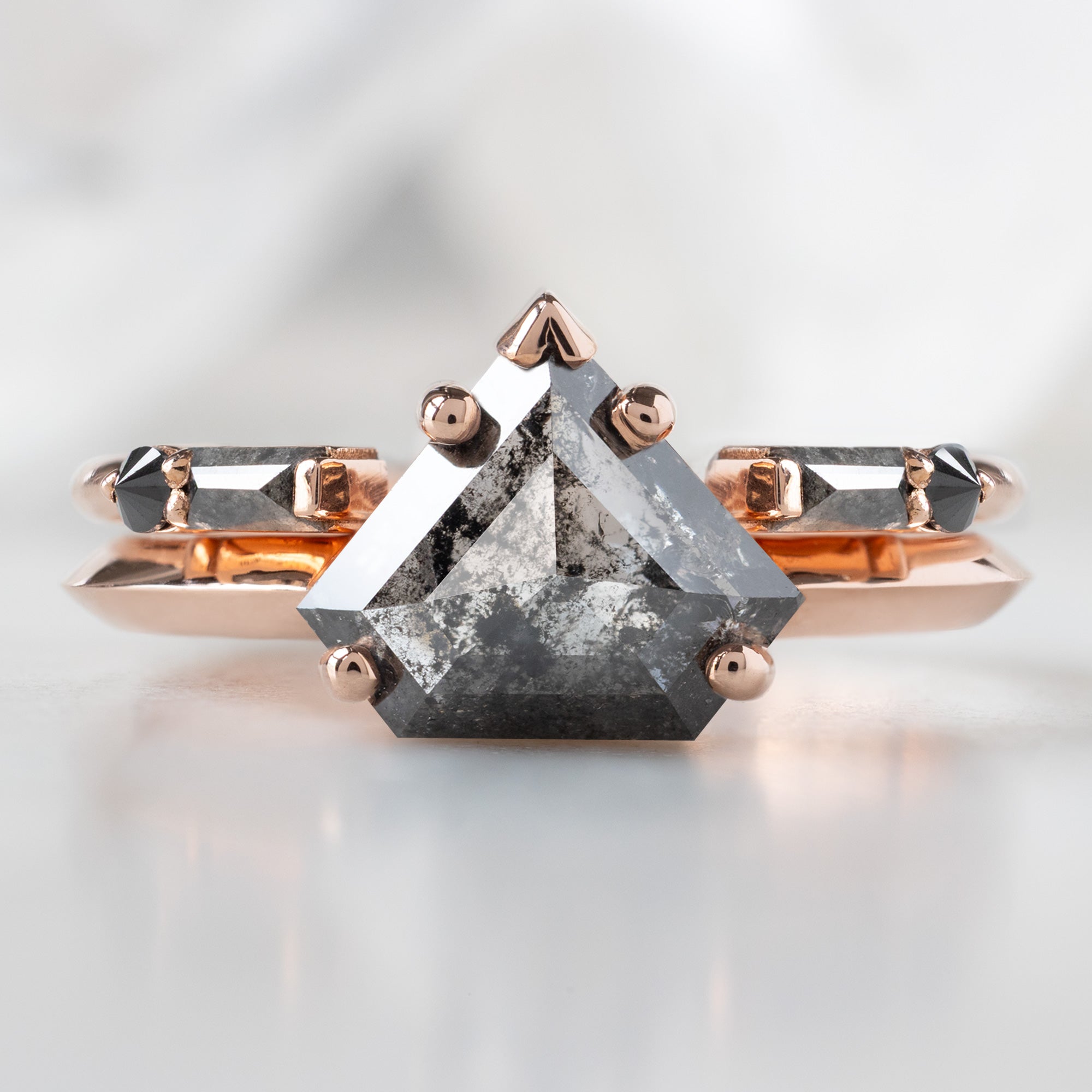 Alexis Russell  Engagement Rings The Sage Ring | 1.18ct Shield Salt and Pepper Diamond in 14K Rose Gold