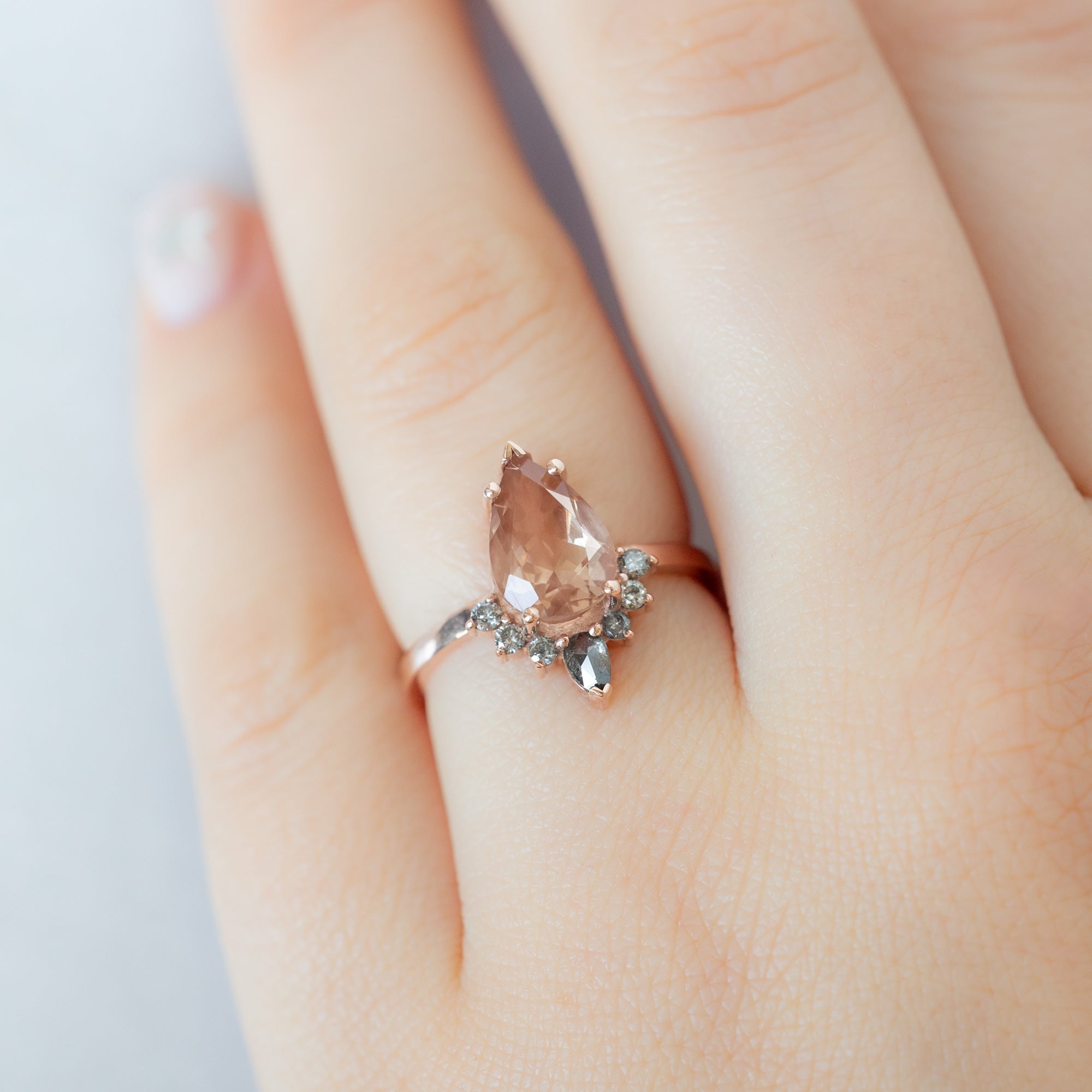 Alexis Russell  Engagement Rings The Aster Ring | 1.92ct Pear Sunstone in 14K Rose Gold