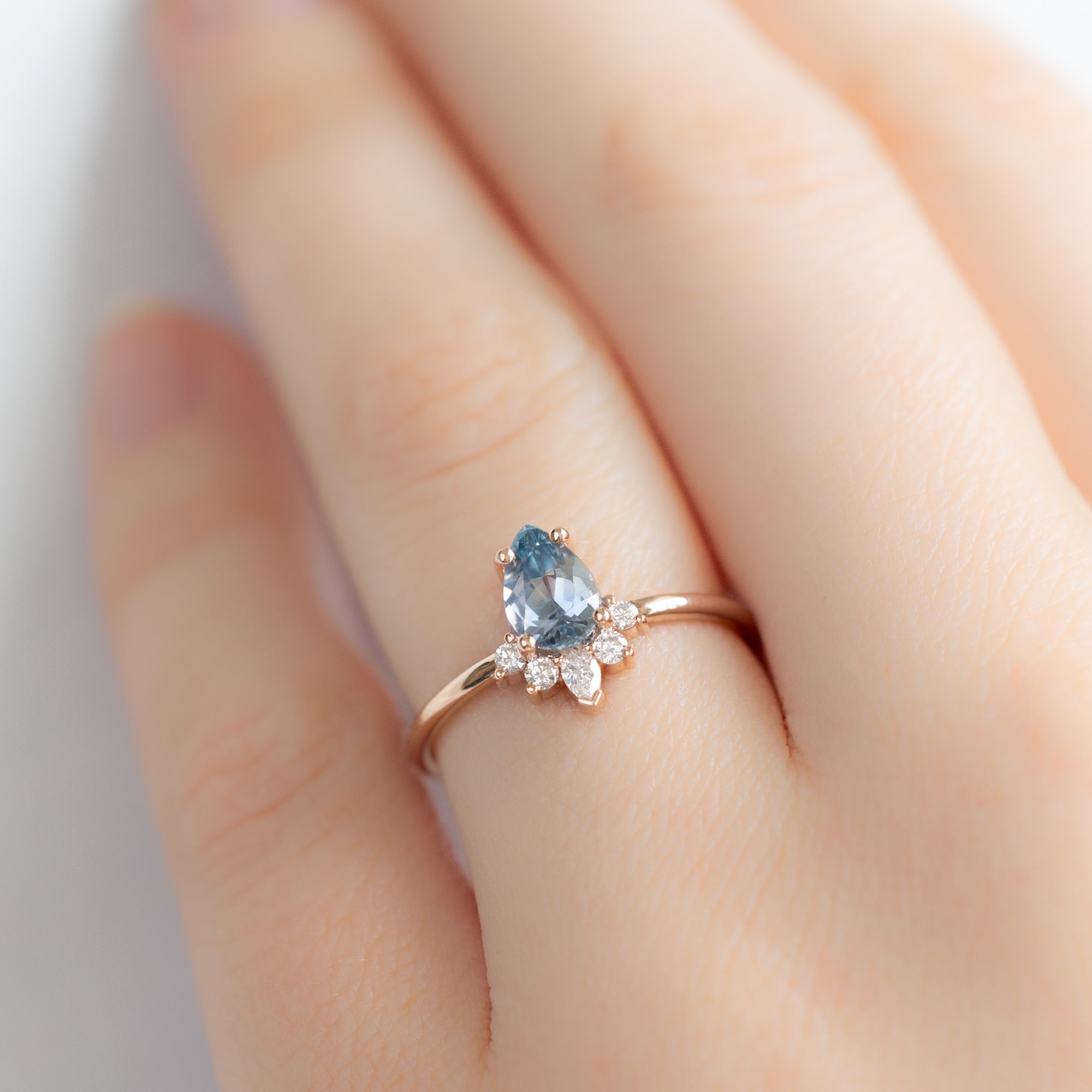 Alexis Russell  Engagement Rings The Aster Ring | Build Your Own Pear Blue Sapphire Engagement Ring