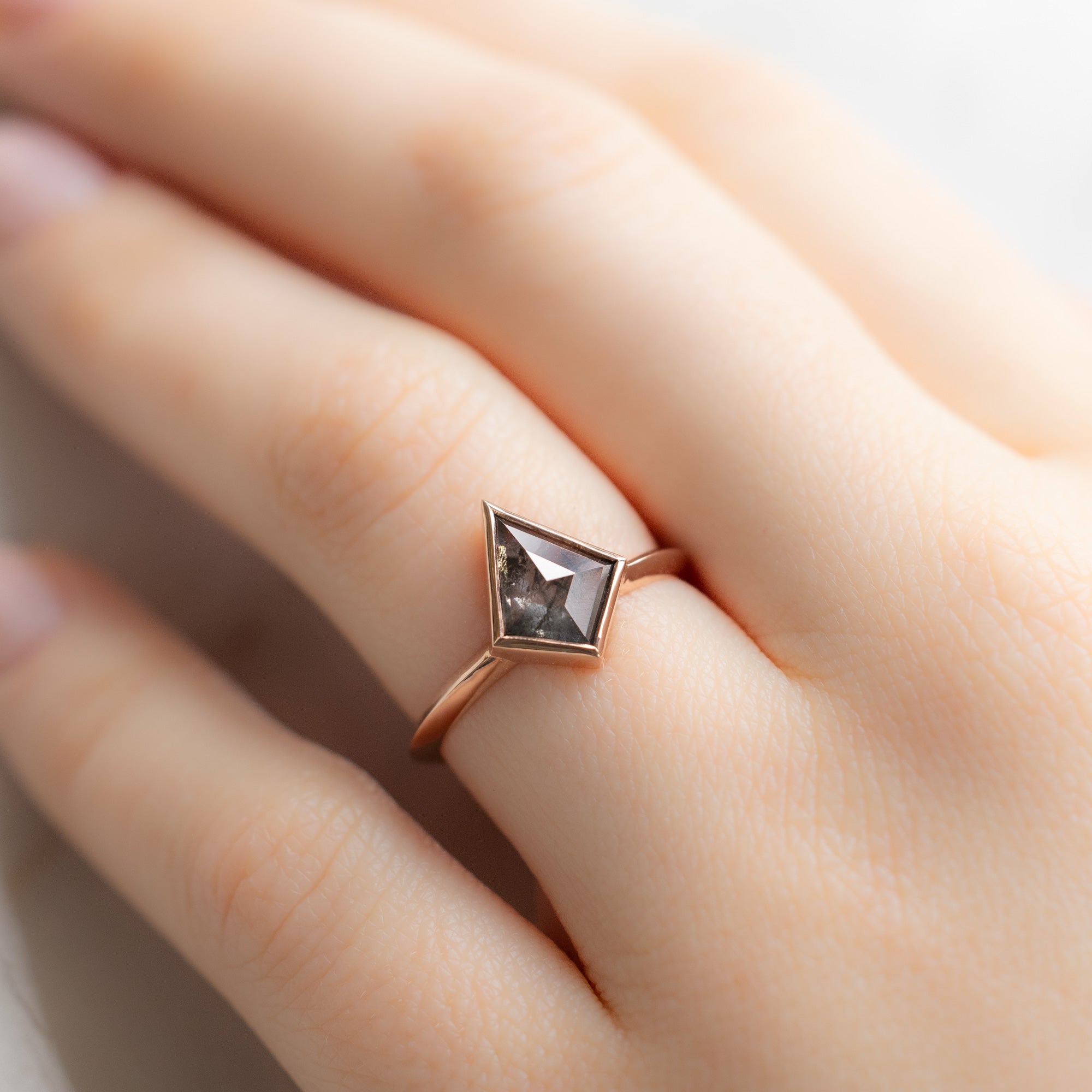 Alexis Russell  Engagement Rings The Hazel Ring | Build Your Own Kite Salt and Pepper Diamond Engagement Ring
