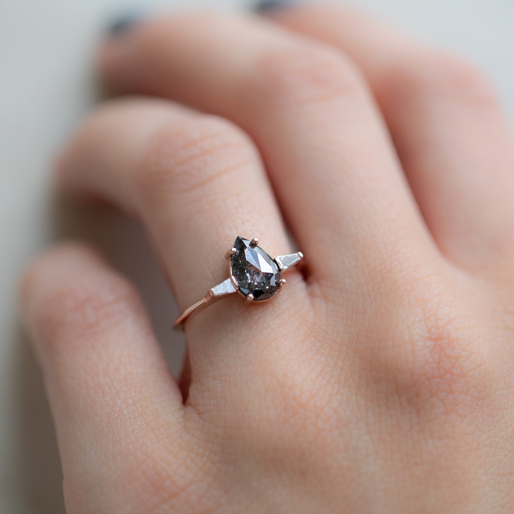 Alexis Russell  Engagement Rings The Ash Ring | Build Your Own Pear Black Diamond Engagement Ring