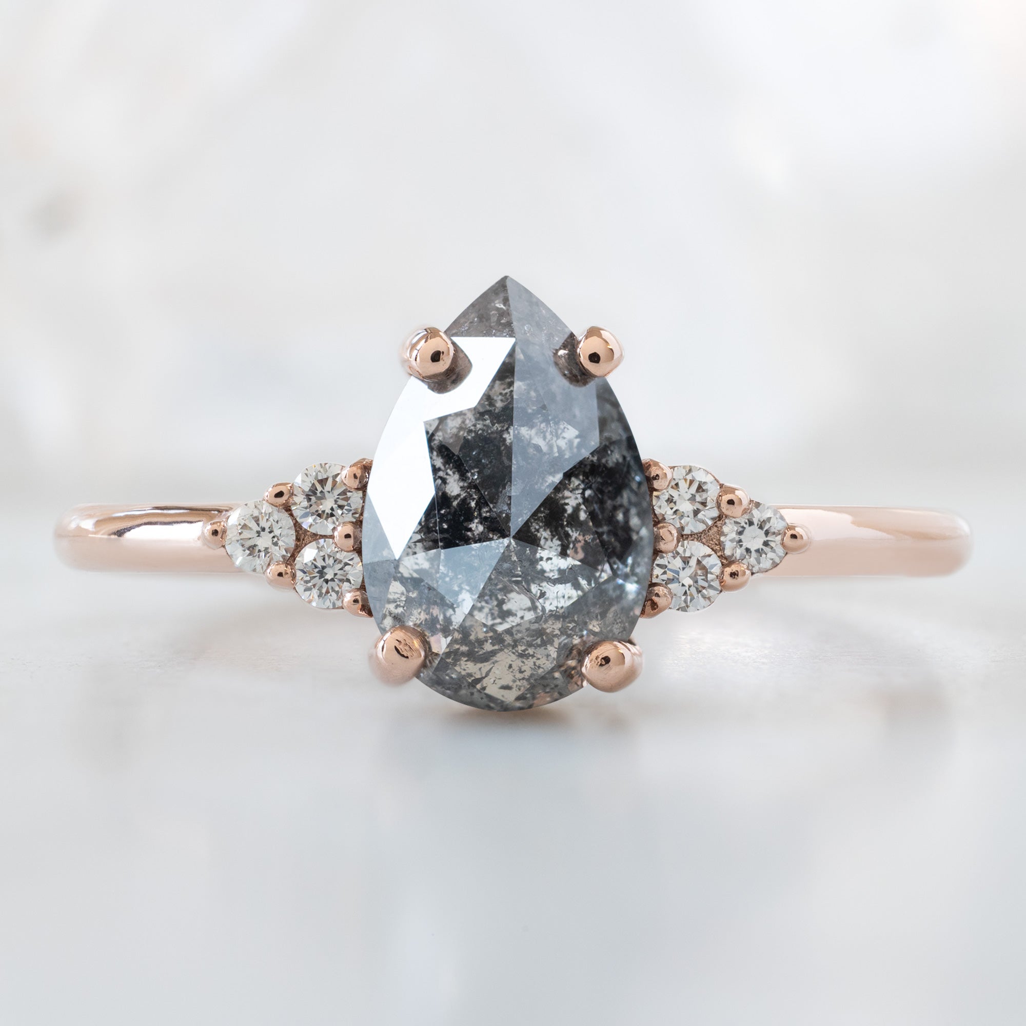 Alexis Russell  Engagement Rings The Ivy Ring | 1.54ct Pear Salt and Pepper Diamond in 14K Rose Gold