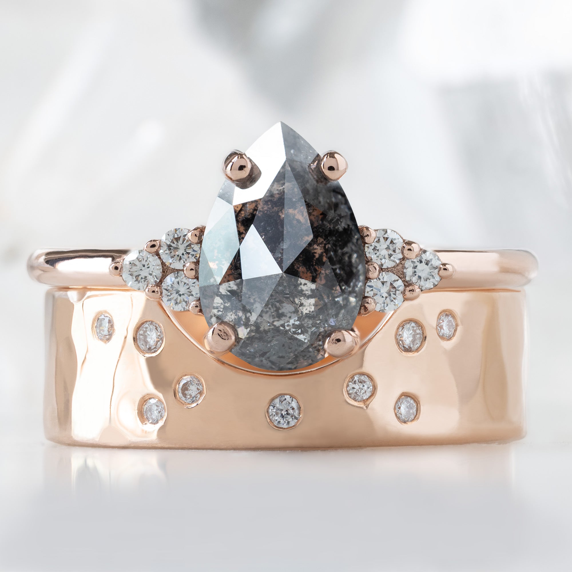 Alexis Russell  Engagement Rings The Ivy Ring | 1.54ct Pear Salt and Pepper Diamond in 14K Rose Gold