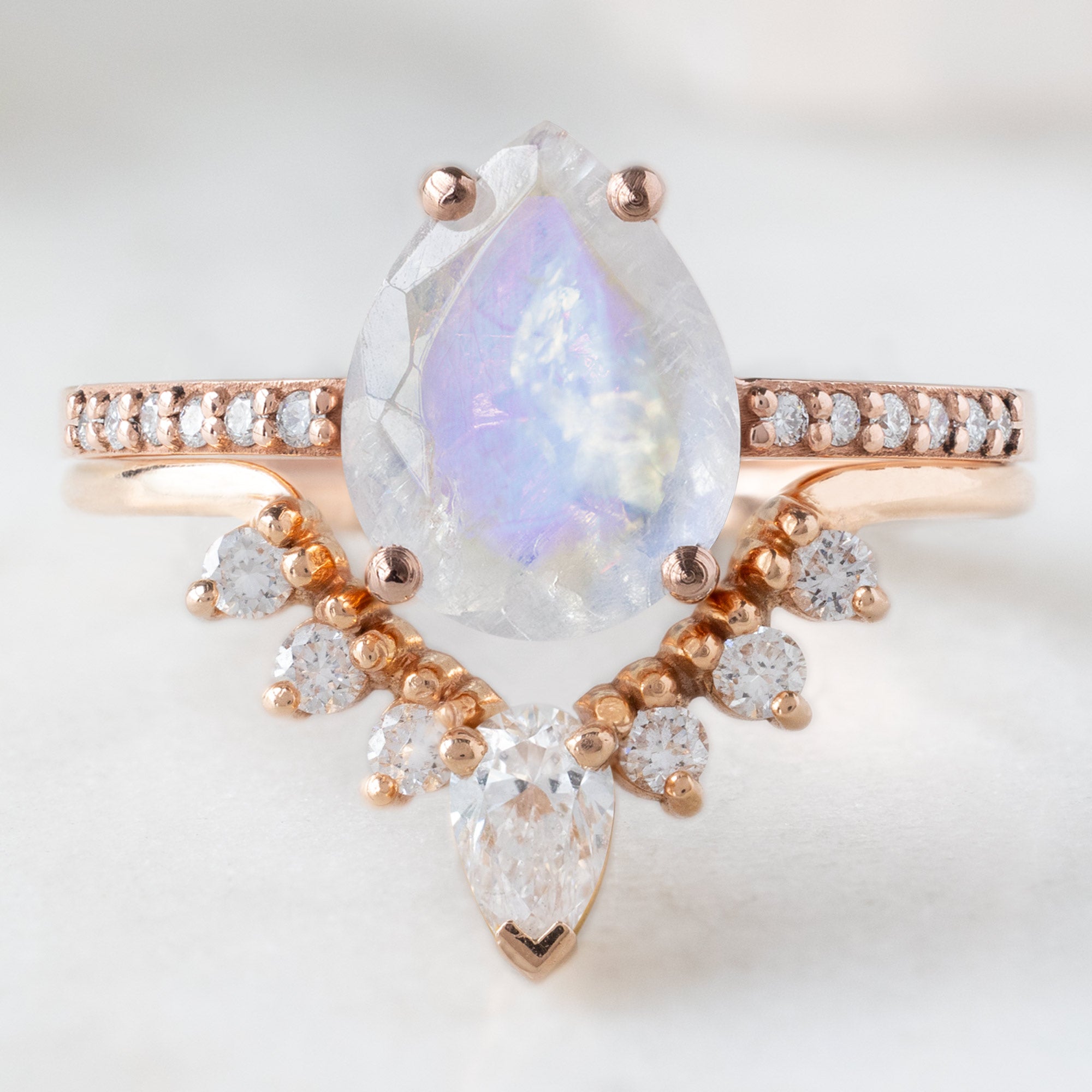 Alexis Russell  Engagement Rings The Willow Ring | 1.66ct Pear Moonstone in 14K Rose Gold