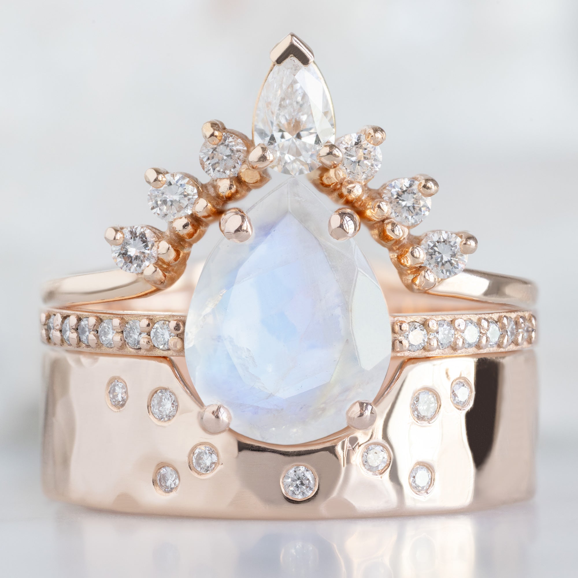 Alexis Russell  Engagement Rings The Willow Ring | 1.66ct Pear Moonstone in 14K Rose Gold
