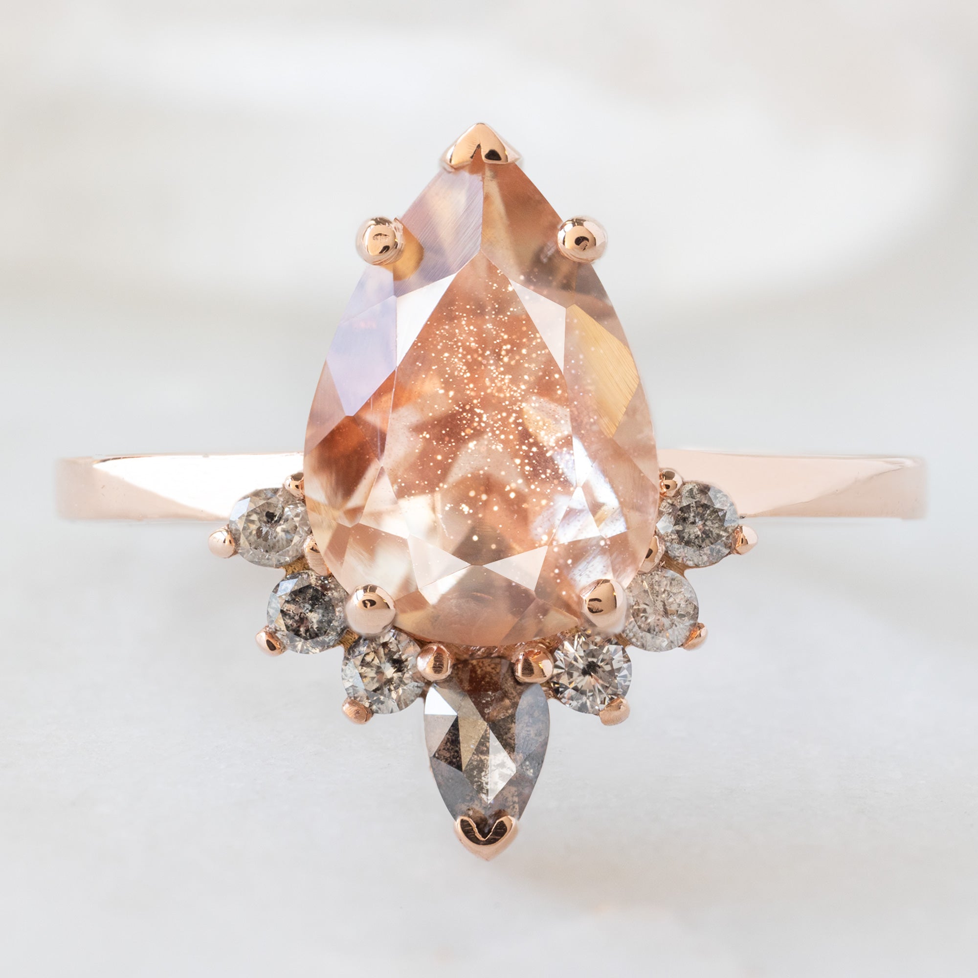 Alexis Russell  Engagement Rings The Aster Ring | 1.96ct Pear Sunstone in 14K Rose Gold