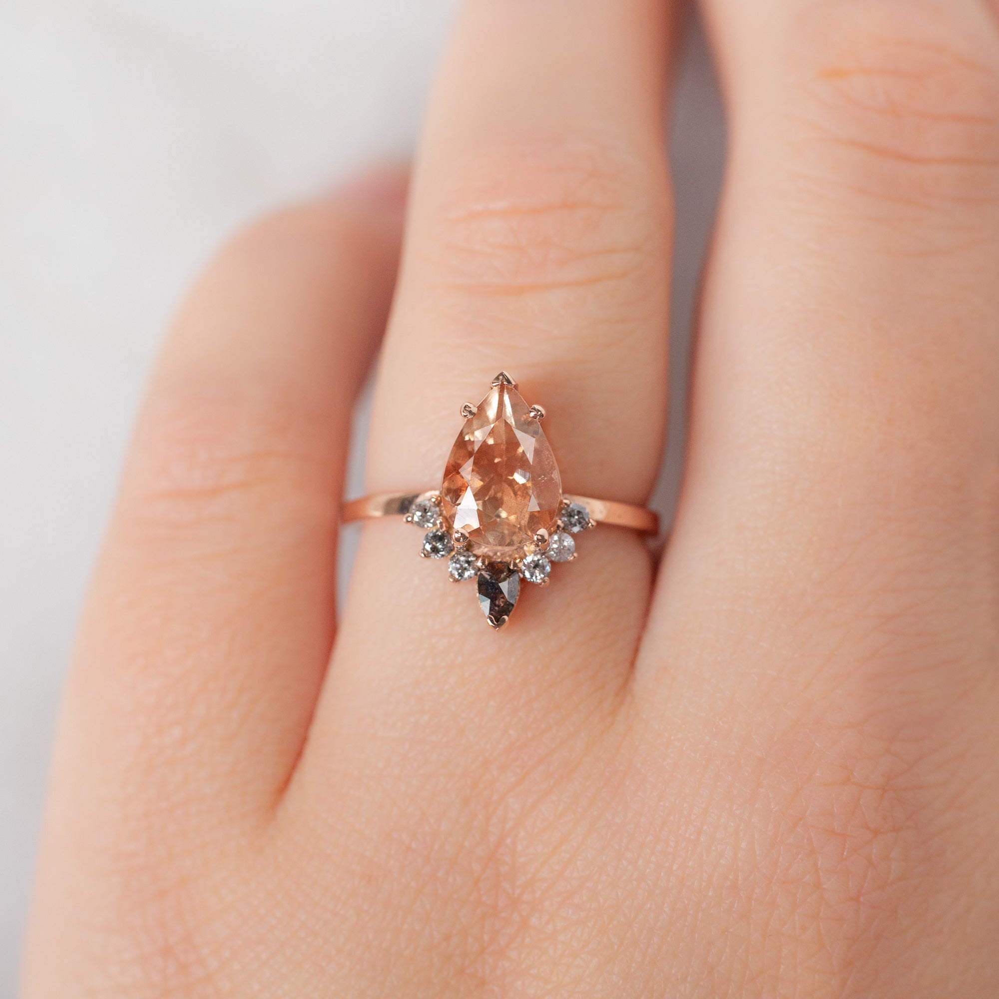 Alexis Russell  Engagement Rings The Aster Ring | 1.96ct Pear Sunstone in 14K Rose Gold