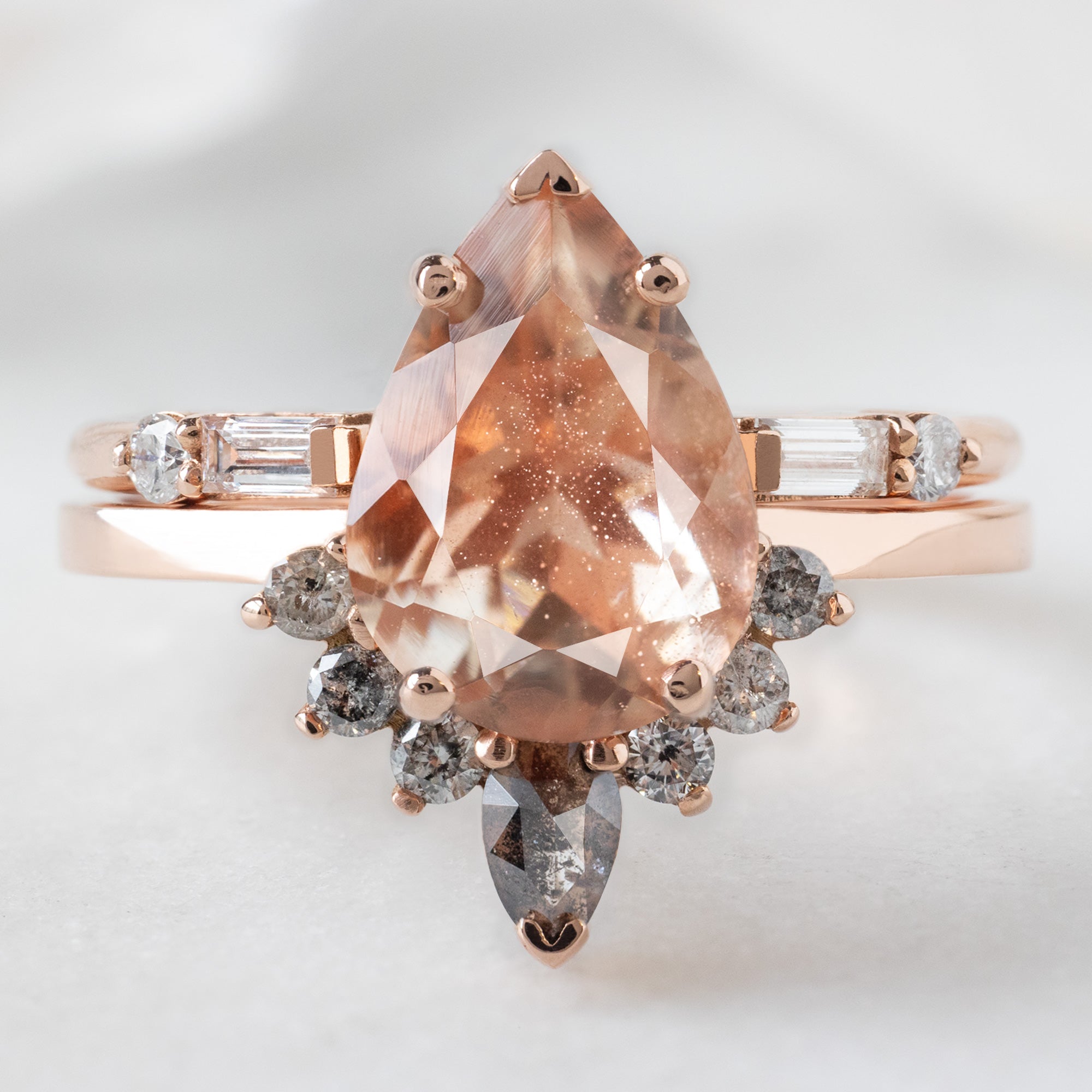 Alexis Russell  Engagement Rings The Aster Ring | 1.96ct Pear Sunstone in 14K Rose Gold