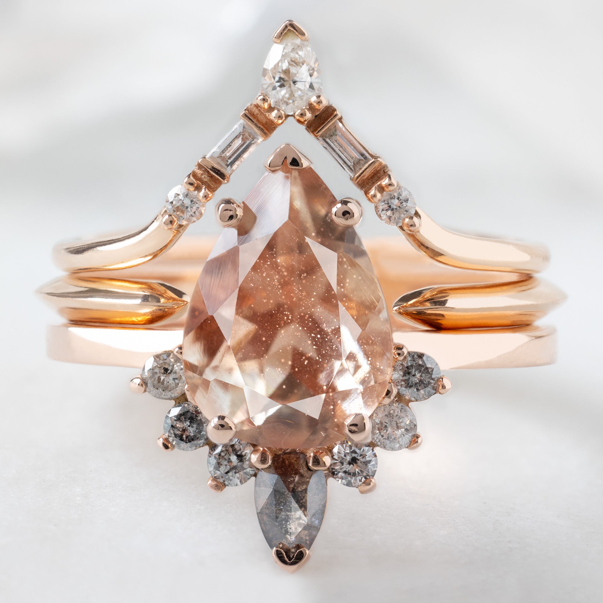 Alexis Russell  Engagement Rings The Aster Ring | 1.96ct Pear Sunstone in 14K Rose Gold
