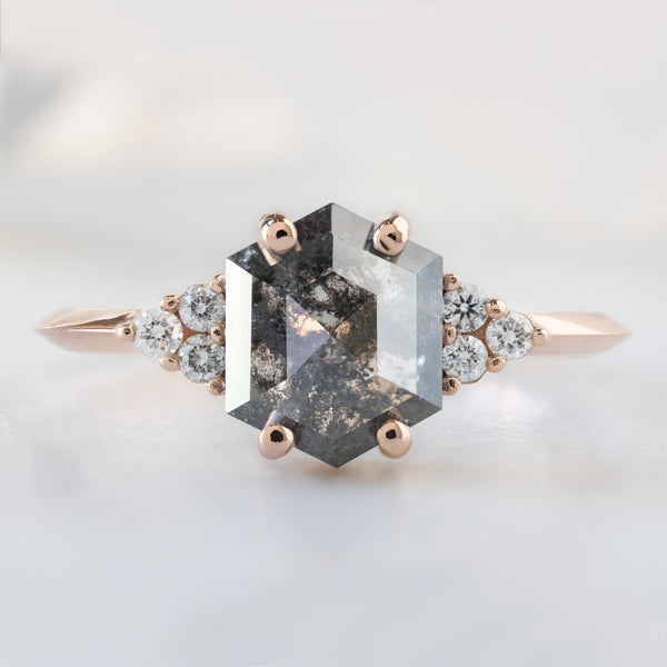 Alexis Russell  Engagement Rings The Ivy Ring | 1.53ct Hexagon Salt and Pepper Diamond in 14K Rose Gold