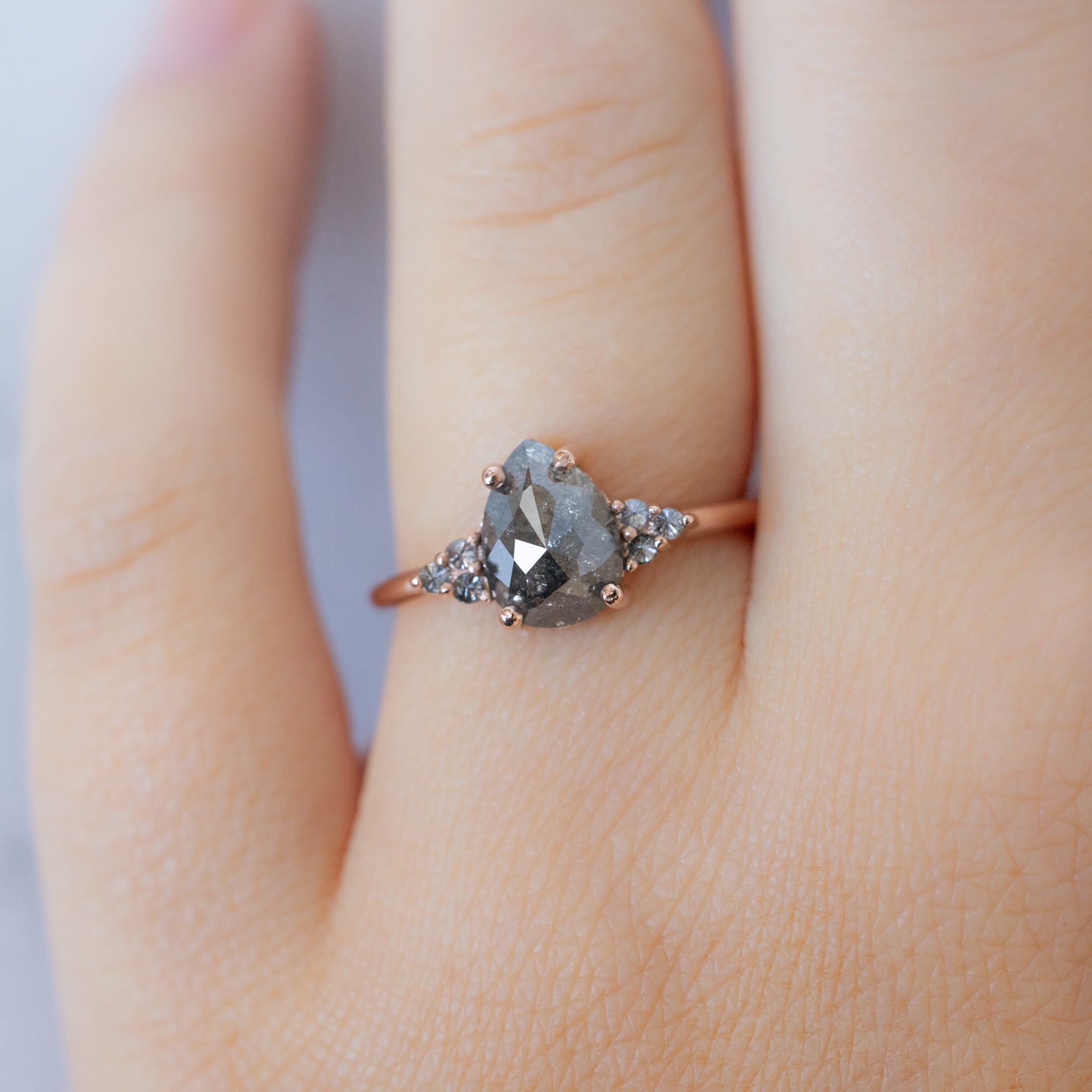 Alexis Russell  Engagement Rings The Ivy Ring | 1.43ct Pear Salt and Pepper Diamond in 14K Rose Gold
