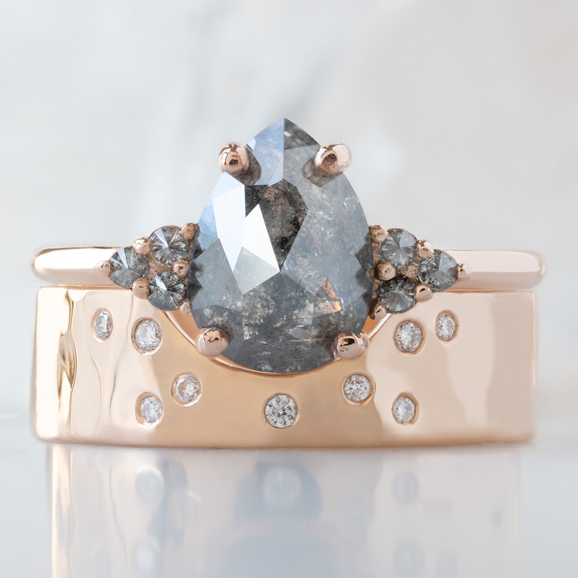 Alexis Russell  Engagement Rings The Ivy Ring | 1.43ct Pear Salt and Pepper Diamond in 14K Rose Gold