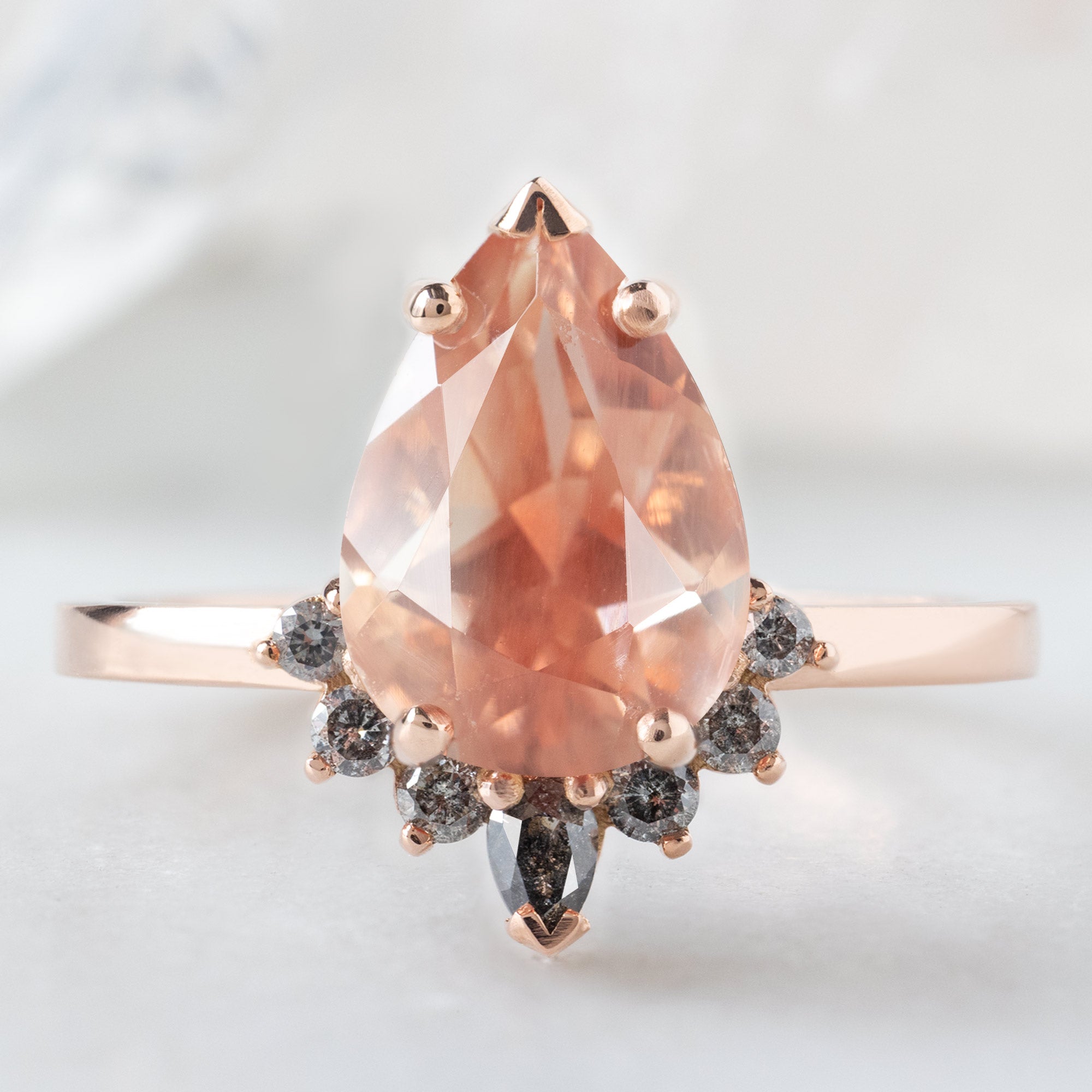 Alexis Russell  Engagement Rings The Aster Ring | 1.90ct Pear Oregon Sunstone in 14K Rose Gold