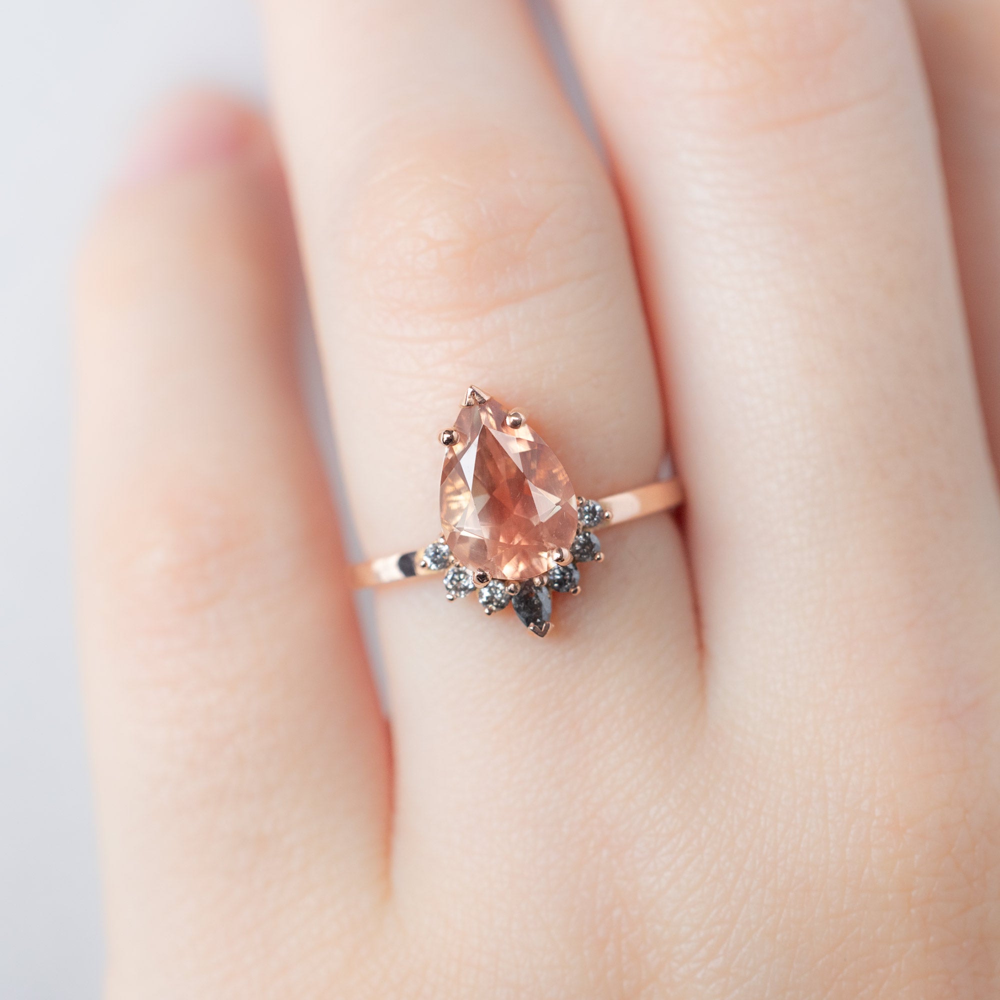 Alexis Russell  Engagement Rings The Aster Ring | 1.90ct Pear Oregon Sunstone in 14K Rose Gold