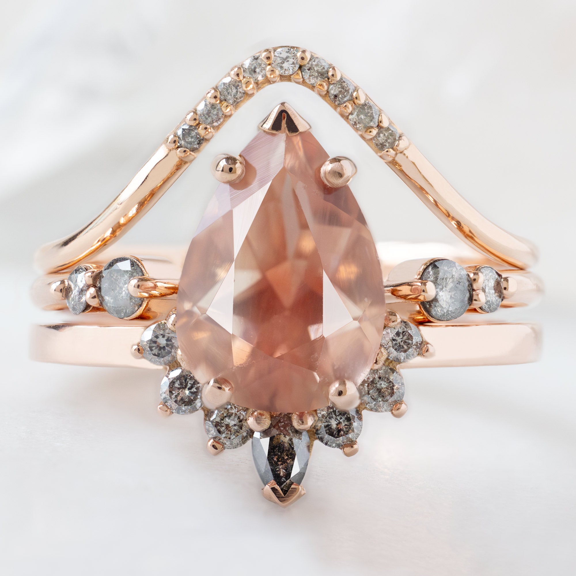 Alexis Russell  Engagement Rings The Aster Ring | 1.90ct Pear Oregon Sunstone in 14K Rose Gold