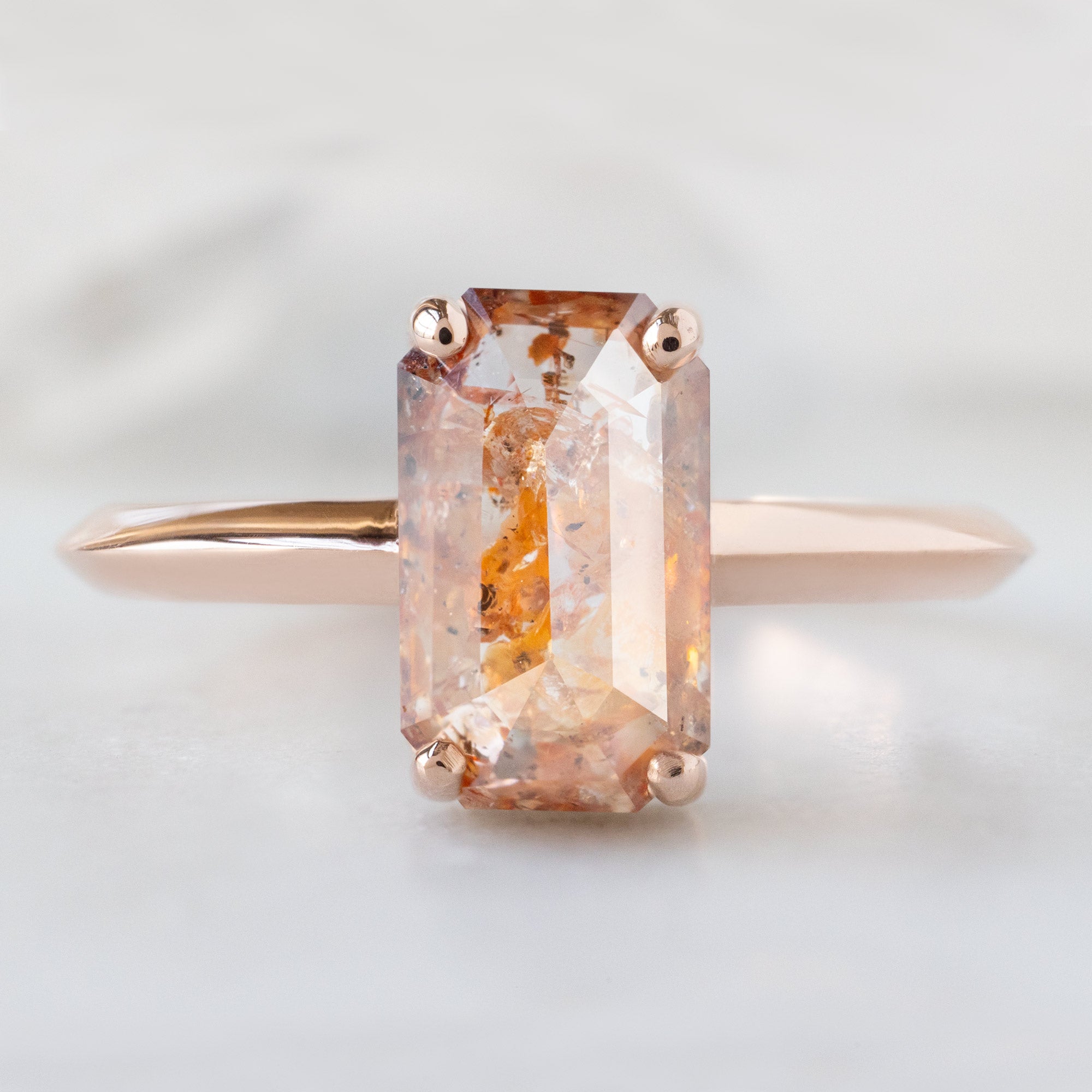Alexis Russell  Engagement Rings The Bryn Ring | 2.01ct Emerald Cut Red Diamond in 14K Rose Gold
