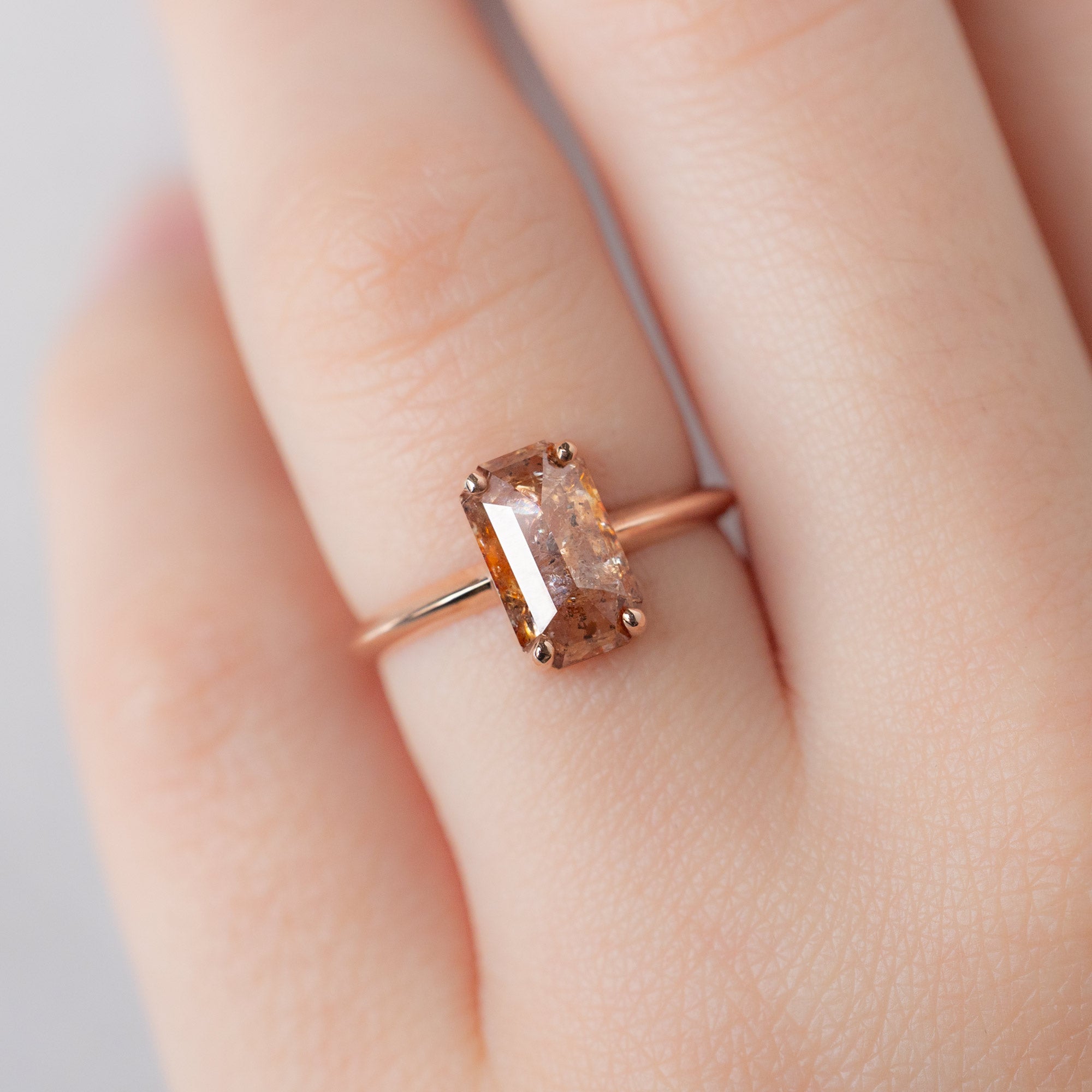 Alexis Russell  Engagement Rings The Bryn Ring | 2.01ct Emerald Cut Red Diamond in 14K Rose Gold