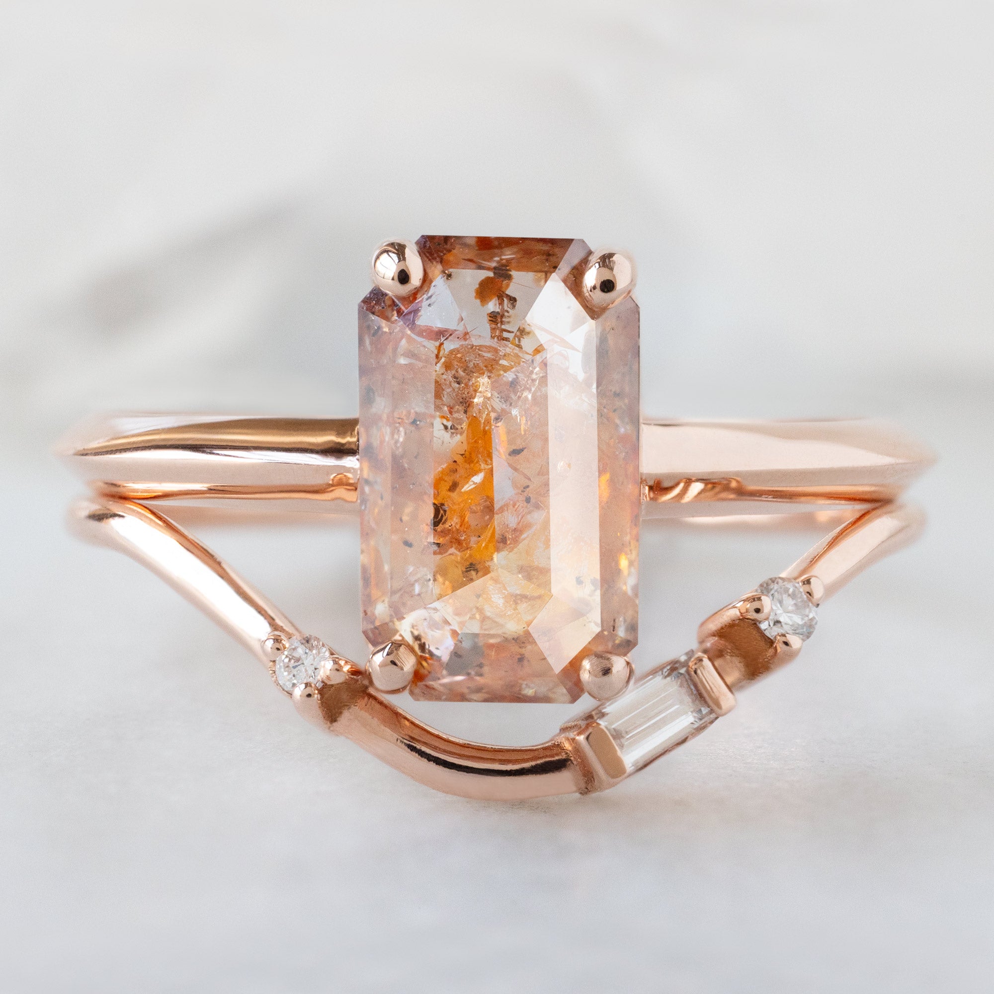 Alexis Russell  Engagement Rings The Bryn Ring | 2.01ct Emerald Cut Red Diamond in 14K Rose Gold