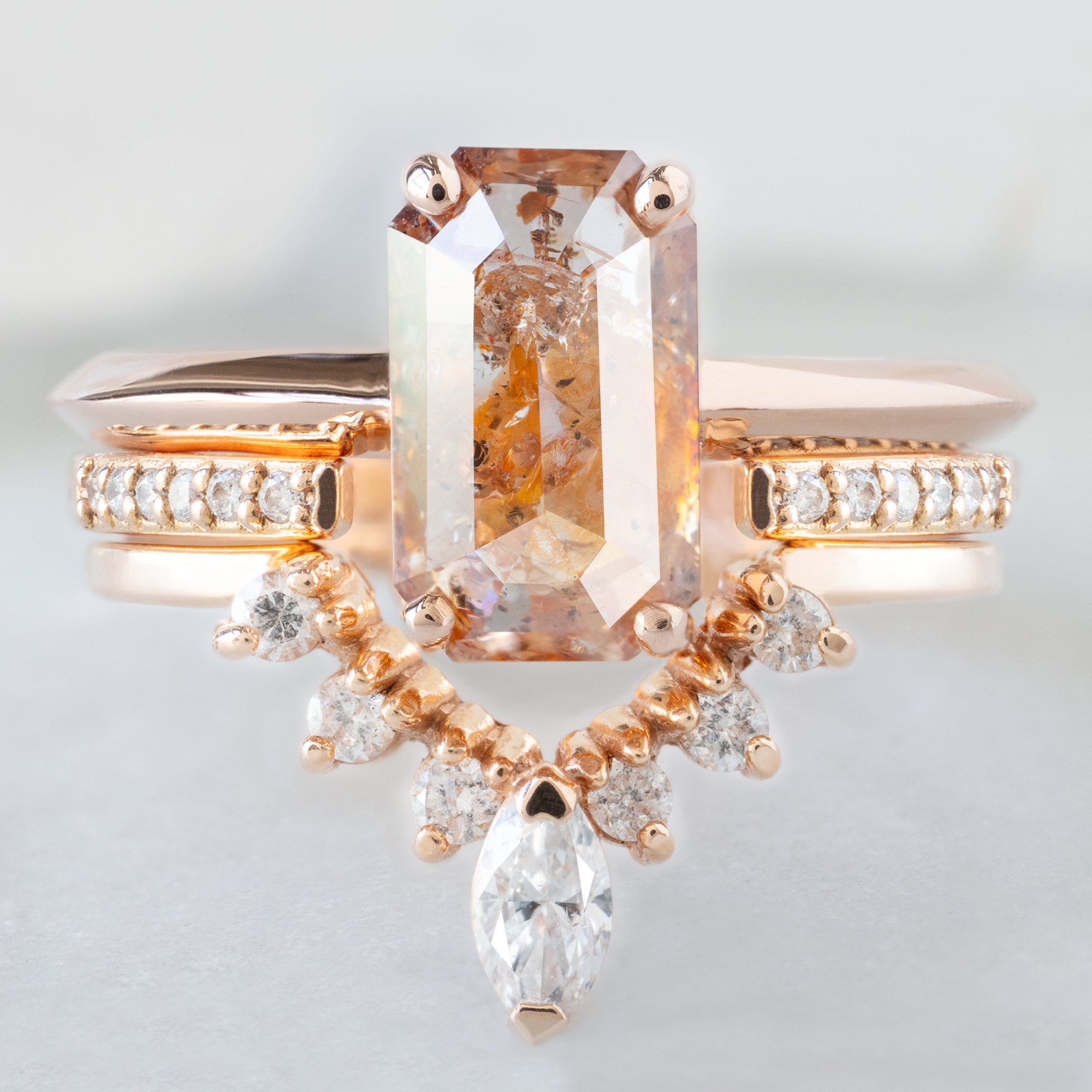 Alexis Russell  Engagement Rings The Bryn Ring | 2.01ct Emerald Cut Red Diamond in 14K Rose Gold