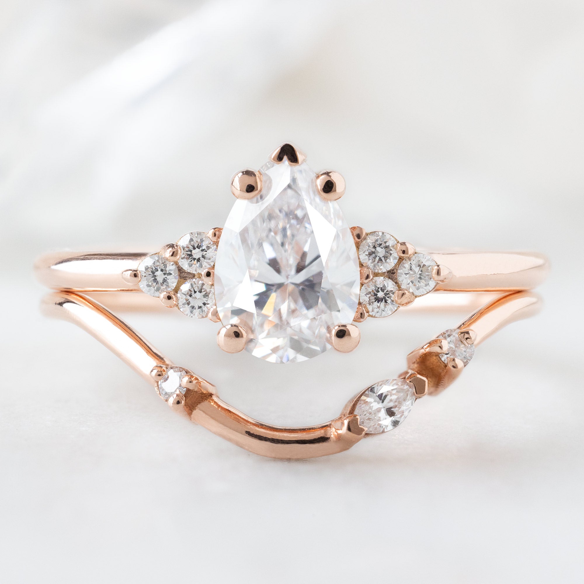Alexis Russell  Engagement Rings The Ivy Ring | .79ct Natural Pear White Diamond in 14K Rose Gold