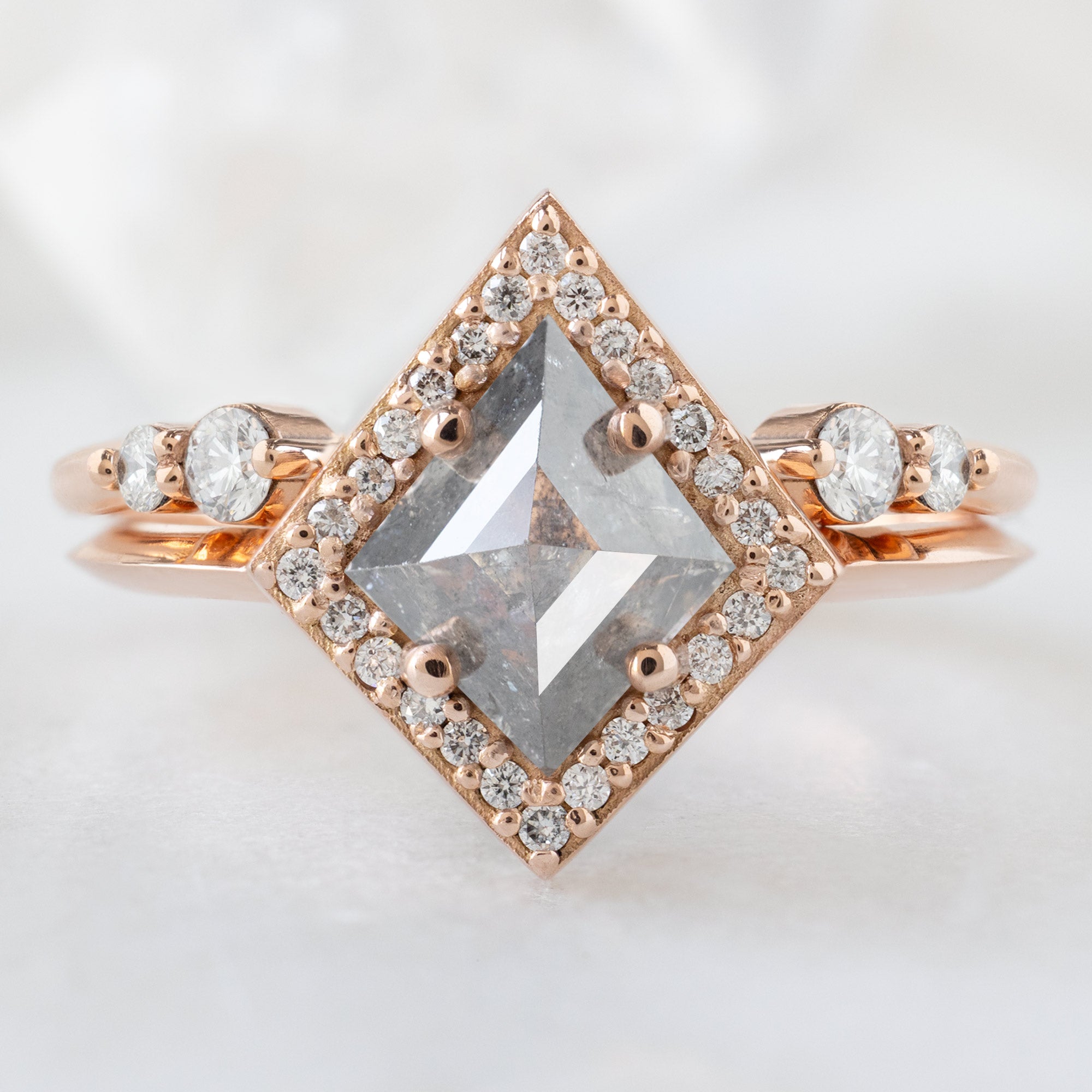 Alexis Russell  Engagement Rings The Dahlia Ring | .99ct Kite Salt and Pepper Diamond in 14K Rose Gold