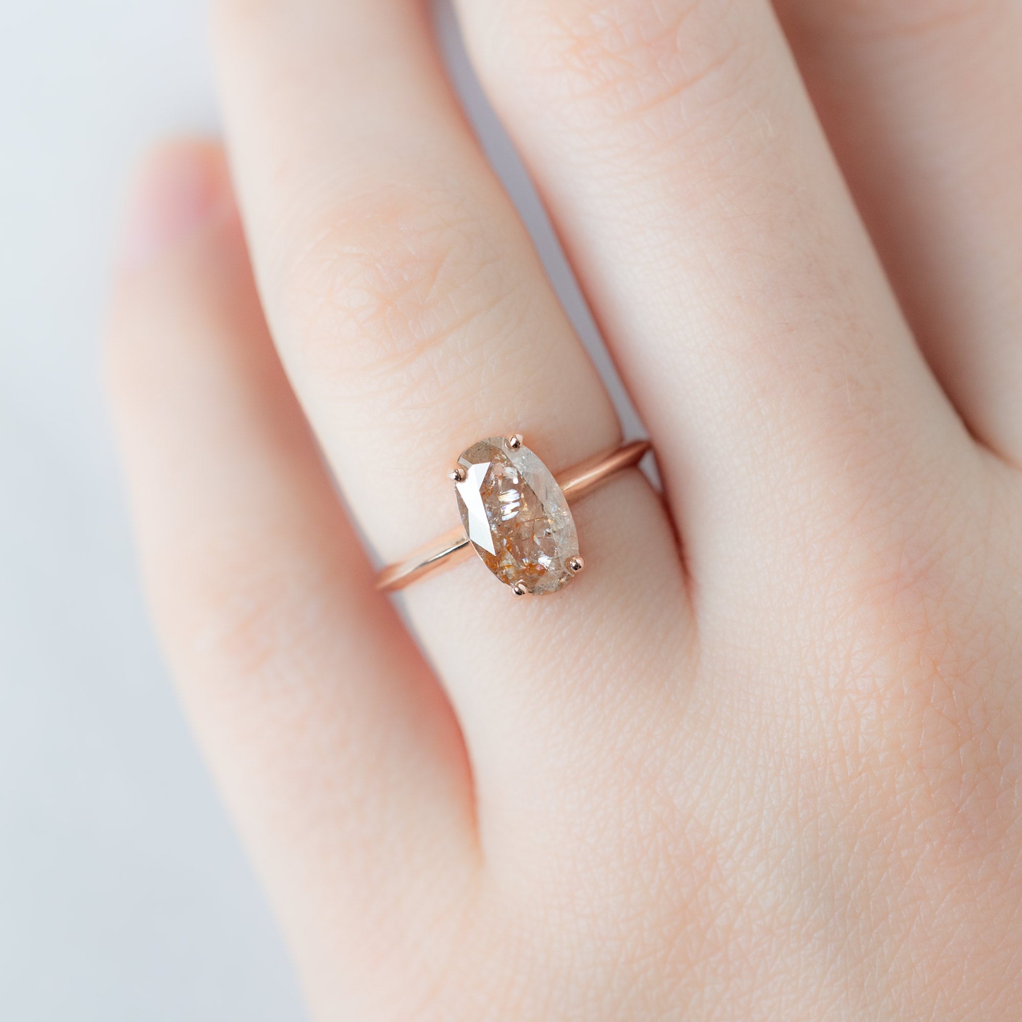 Alexis Russell  Engagement Rings The Bryn Ring | 1.89ct Oval Red Diamond in 14K Rose Gold
