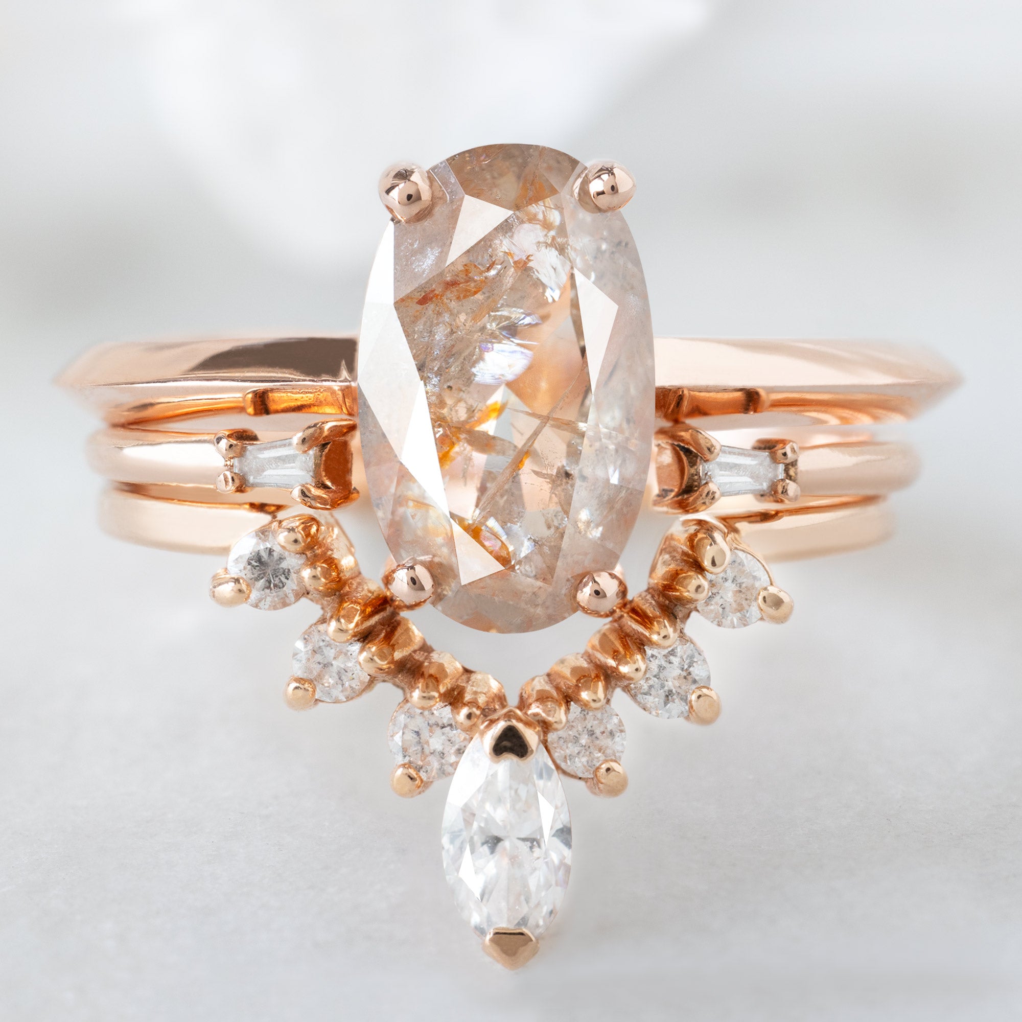 buy:the-bryn-ring-1-89ct-oval-red-diamond-in-14k-rose-gold,open-cuff-baguette-white-diamond-stacking-band-14k-or-18k-yellow-gold,marquise-white-diamond-sunburst-stacking-band-14k-gold