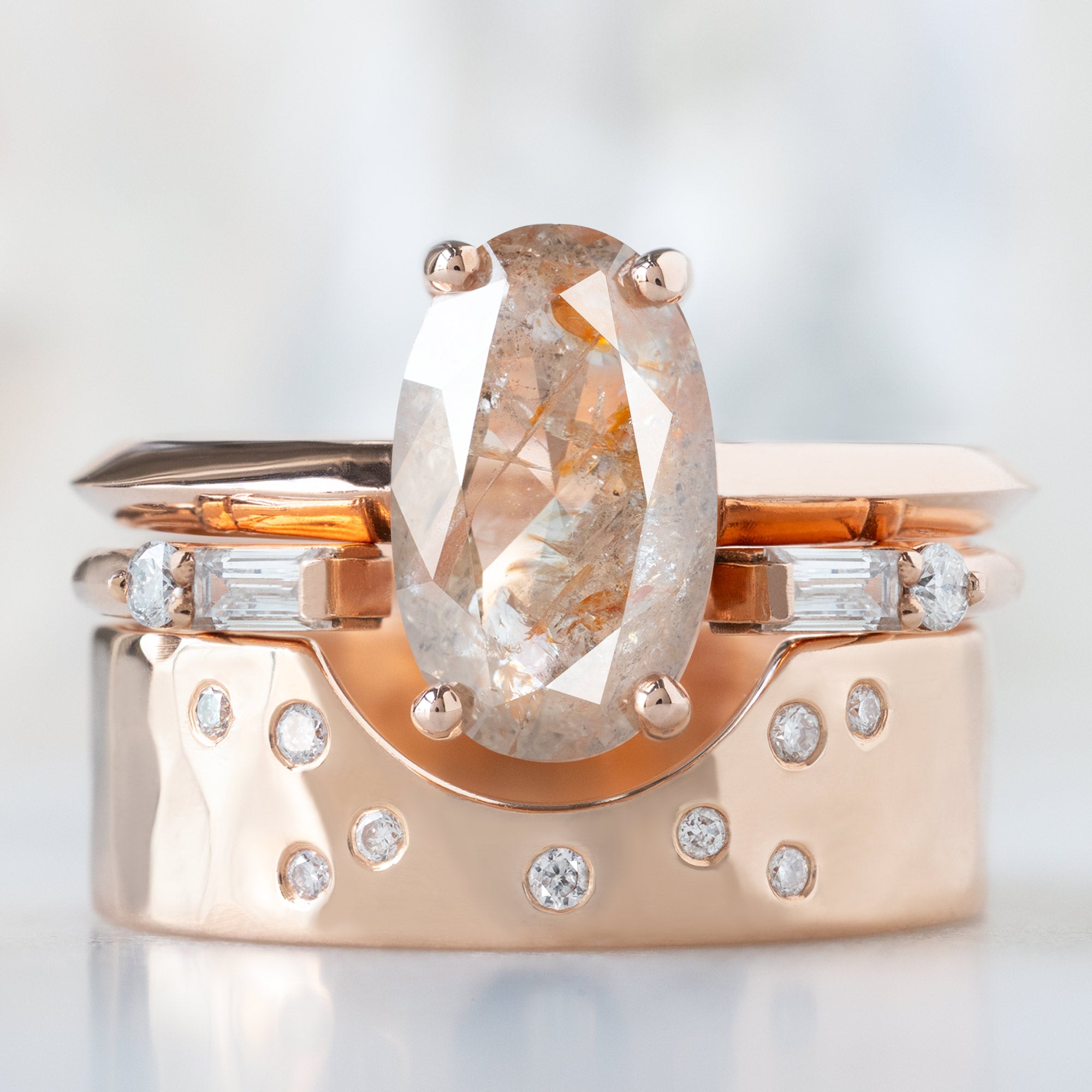 Alexis Russell  Engagement Rings The Bryn Ring | 1.89ct Oval Red Diamond in 14K Rose Gold