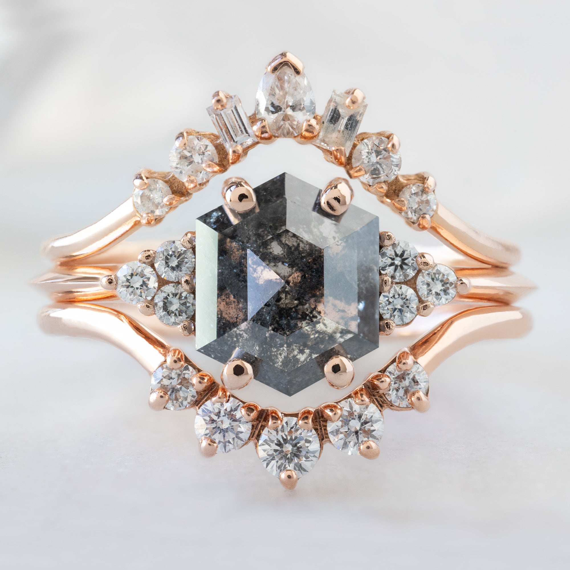Alexis Russell  Engagement Rings The Ivy Ring | Build Your Own Hexagon Salt and Pepper Diamond Engagement Ring