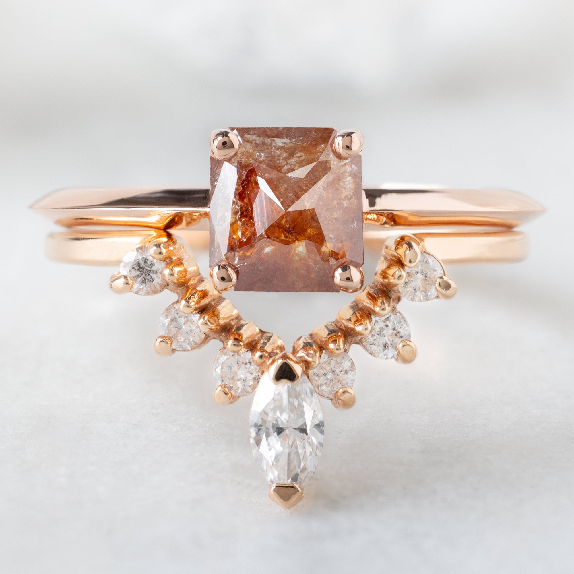 Alexis Russell  Engagement Rings The Bryn Ring | .54ct Emerald Cut Red Diamond in 14K Rose Gold