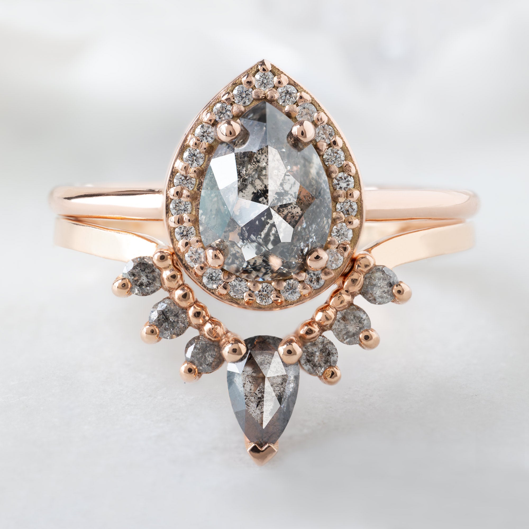 Alexis Russell  Engagement Rings The Dahlia Ring | 1.39ct Pear Salt and Pepper Diamond in 14K Rose Gold