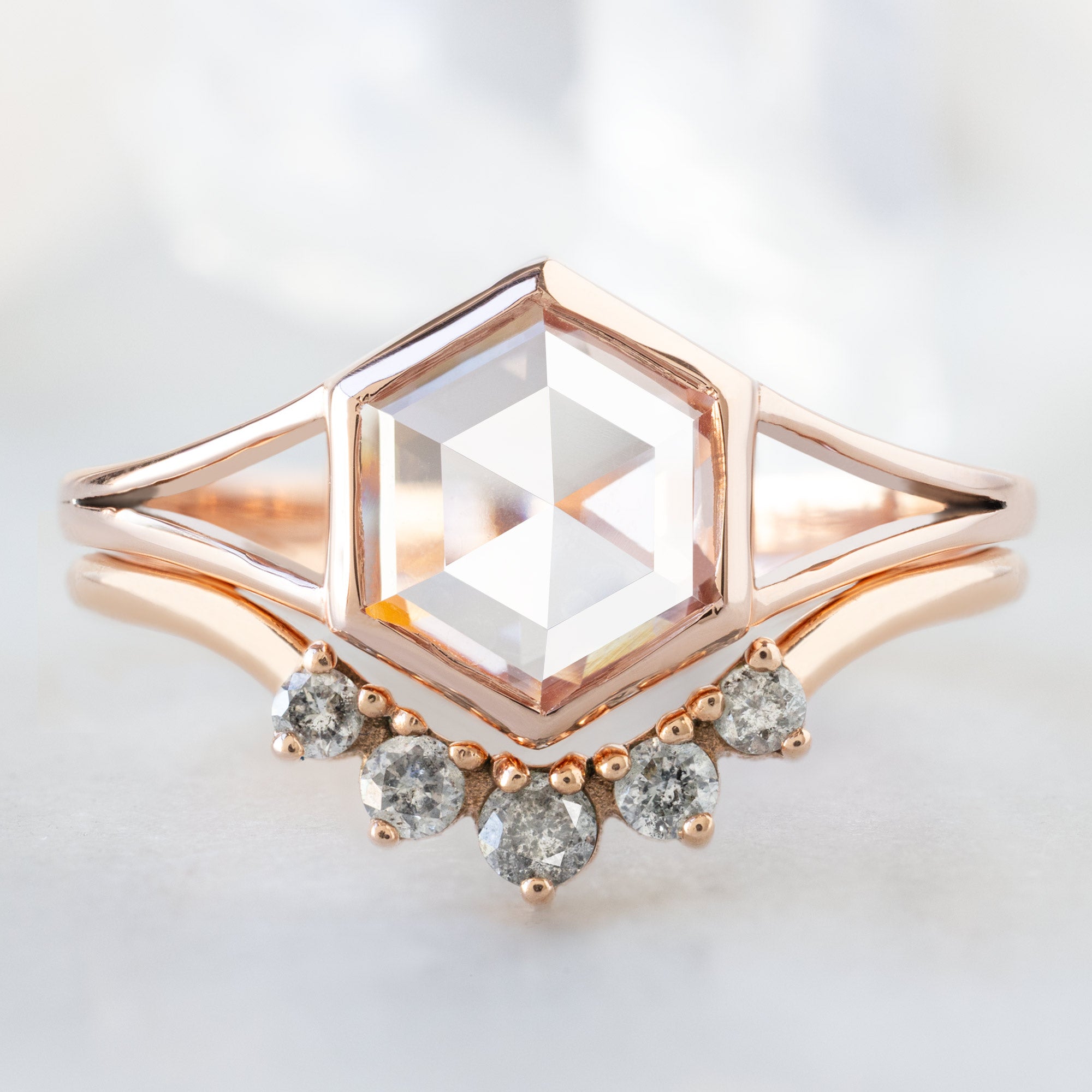 Alexis Russell  Engagement Rings The Magnolia Ring | 1.14ct Lab Grown Pink Hexagon Diamond in 14K Rose Gold