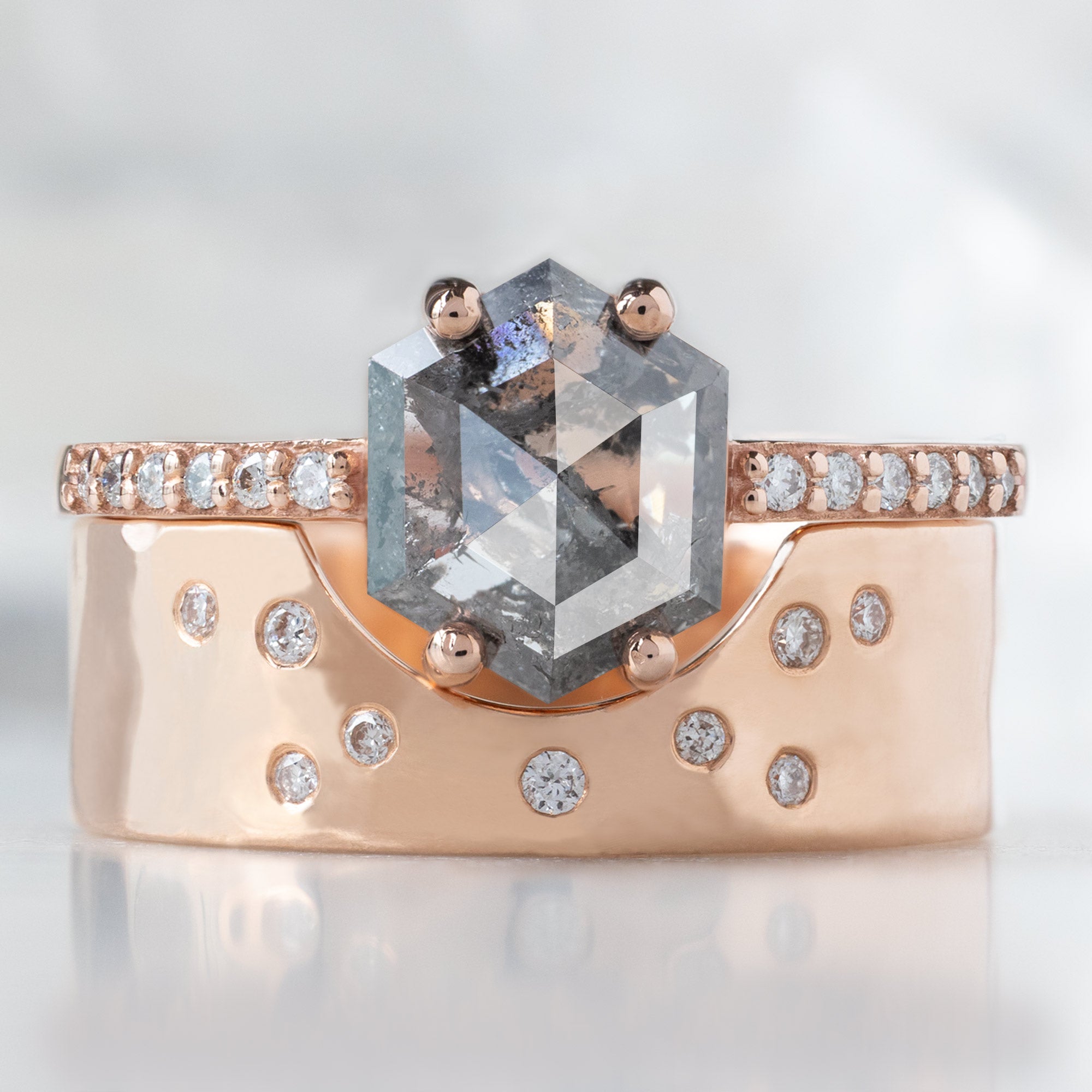 Alexis Russell  Engagement Rings The Willow Ring | Build Your Own Hexagon Salt and Pepper Diamond Engagement Ring