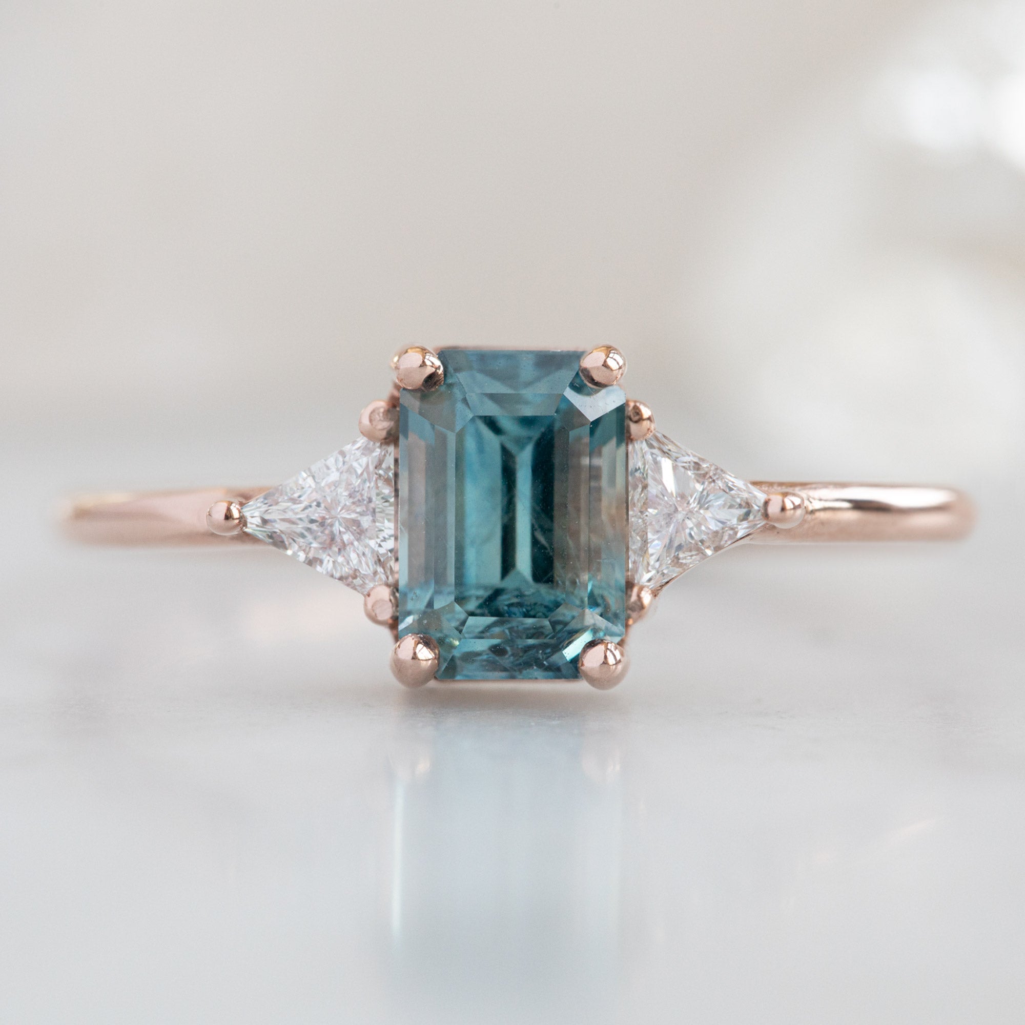 Alexis Russell  Engagement Rings The Jade Ring | Build Your Own Emerald Cut Blue Sapphire Engagement Ring
