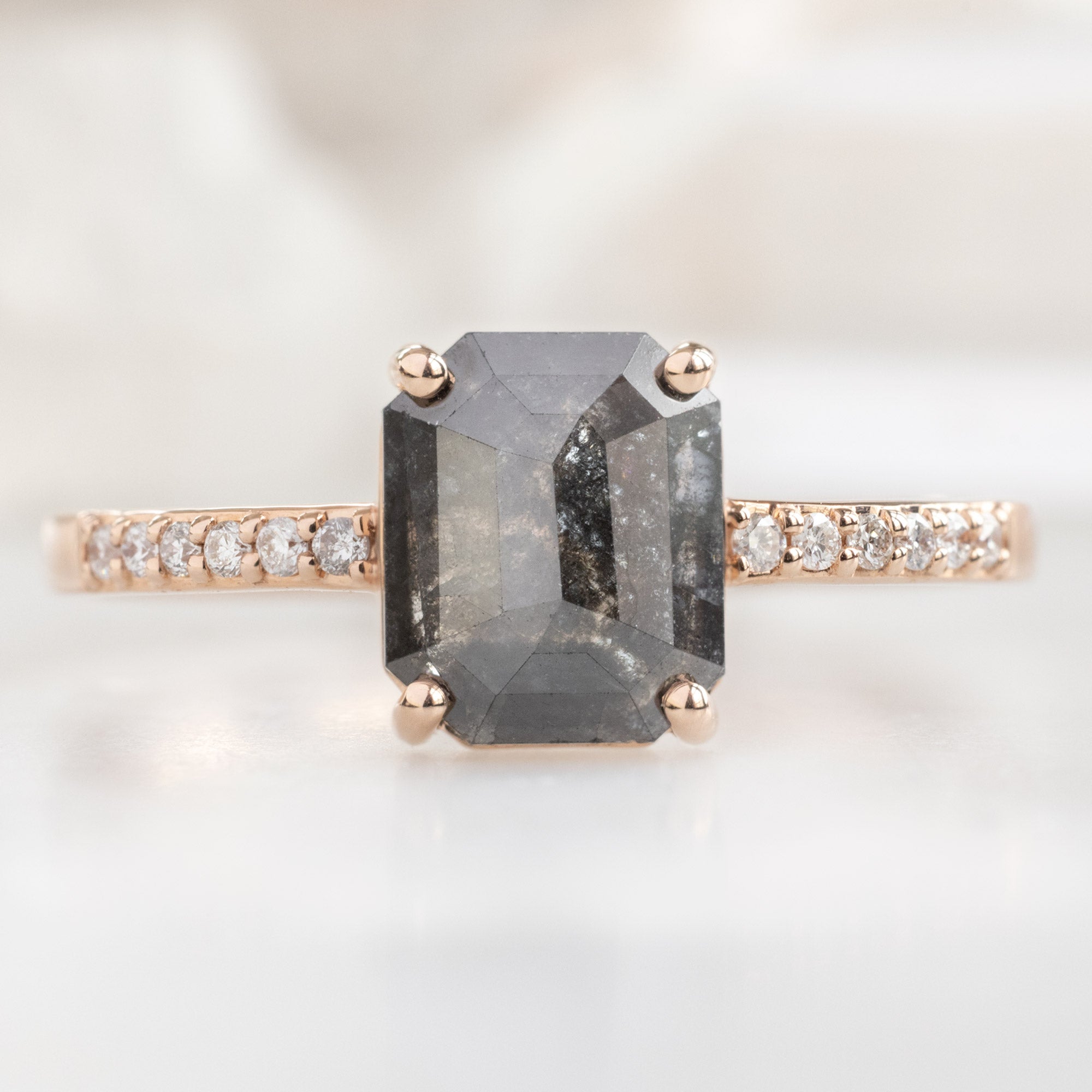 Alexis Russell  Engagement Rings The Willow Ring | Build Your Own Emerald Cut Black Diamond Engagement Ring