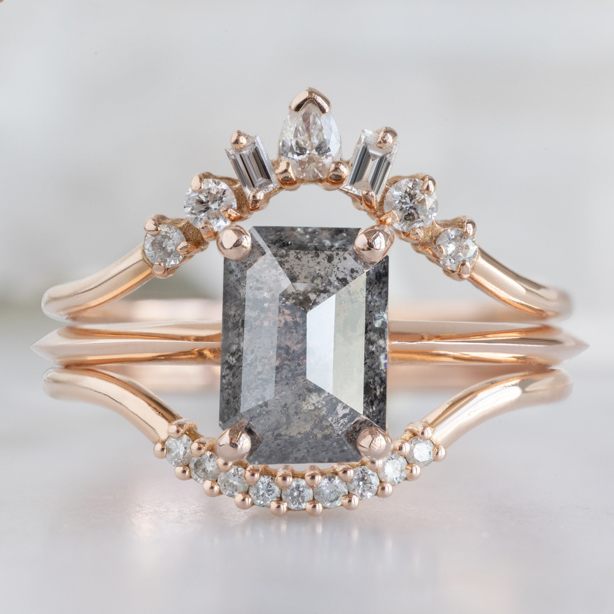 Alexis Russell  Engagement Rings The Bryn Ring | Build Your Own Emerald Cut Salt and Pepper Diamond Engagement Ring