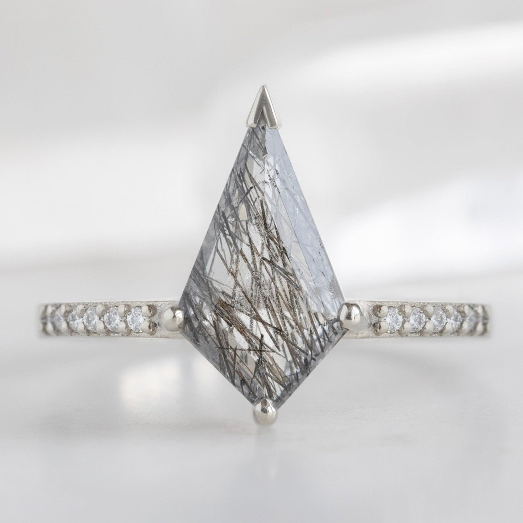 Alexis Russell Engagement Rings The Willow Ring | 1.13ct Kite Tourmaline In Quartz in 14K White Gold