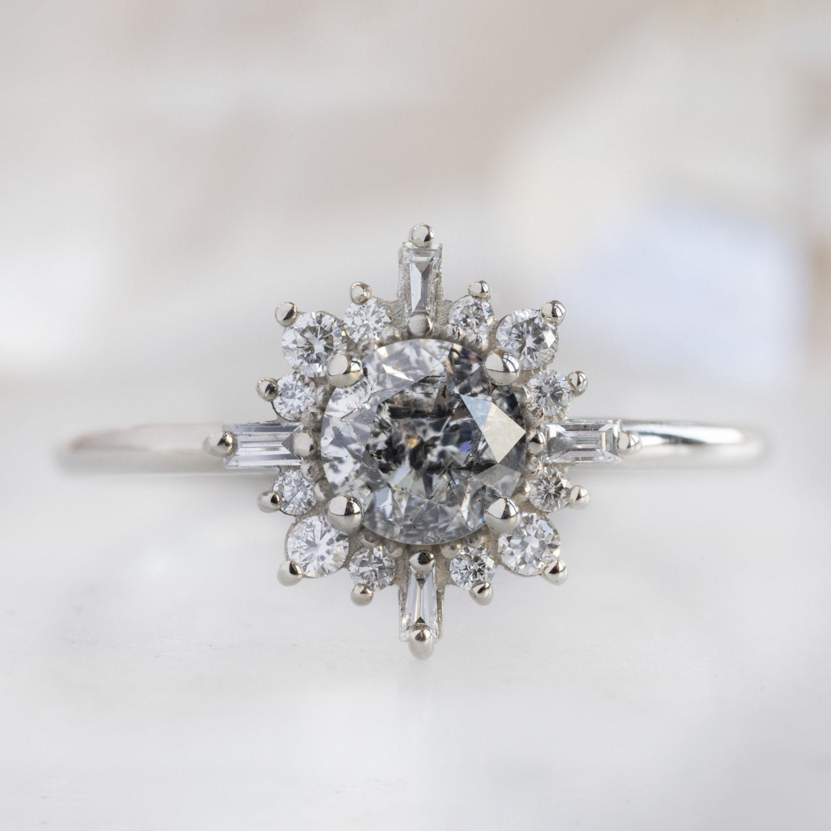 Alexis Russell  Engagement Rings The Compass Ring | Build Your Own Round Salt and Pepper Diamond Engagement Ring