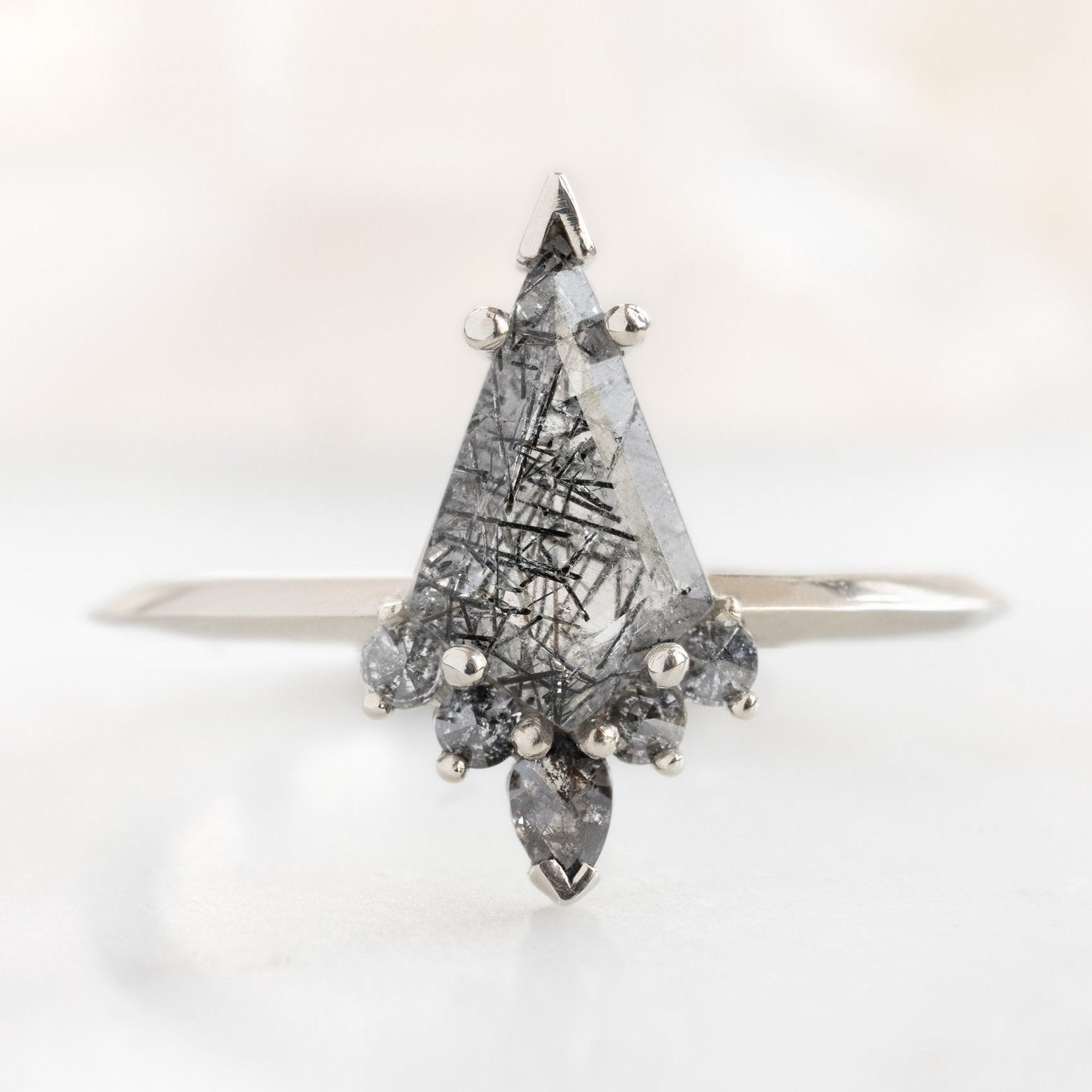 Alexis Russell Engagement Rings The Aster Ring | 1.09ct Kite Tourmaline in Quartz in 14K White Gold