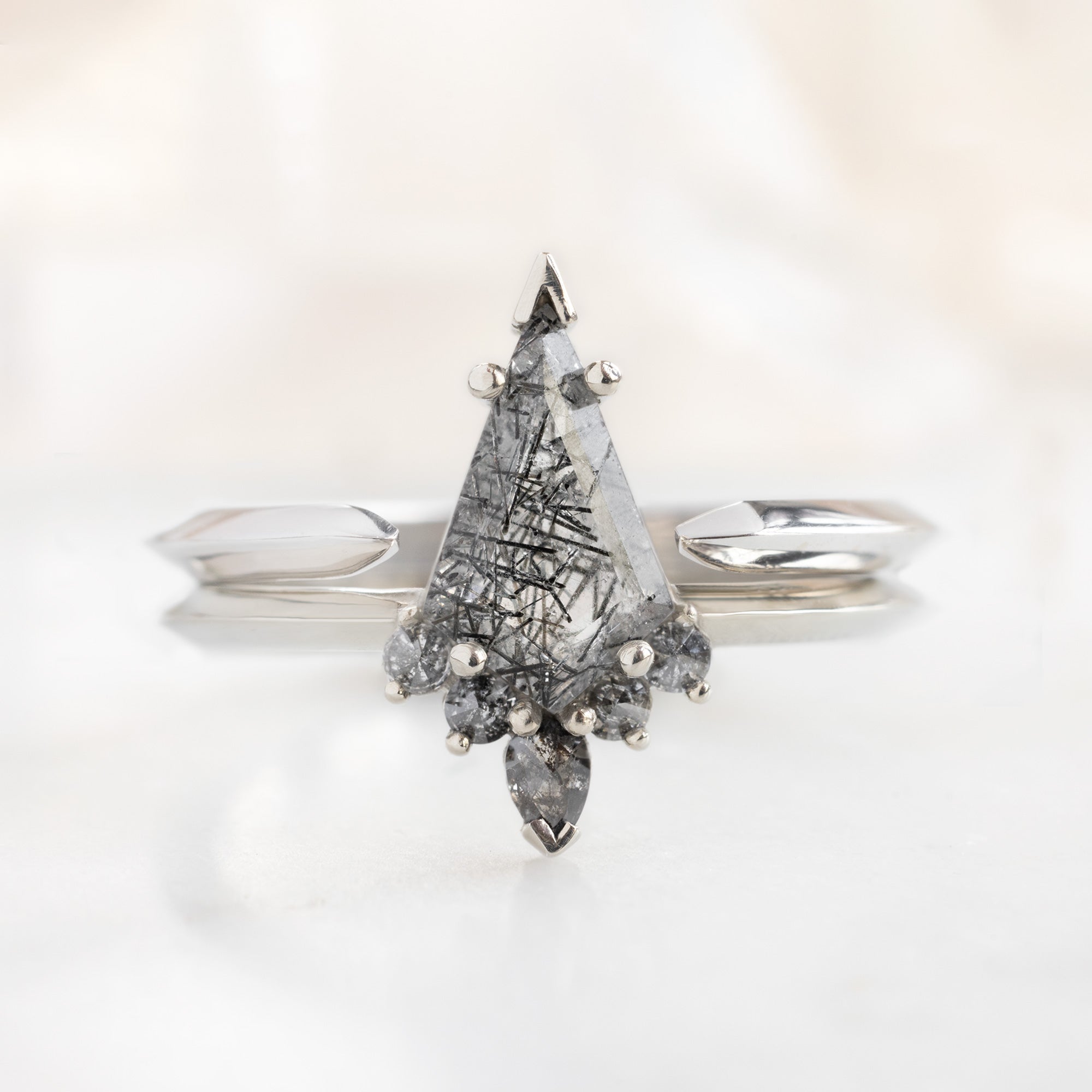 Alexis Russell Engagement Rings The Aster Ring | 1.10ct Kite Tourmaline in Quartz in 14K White Gold