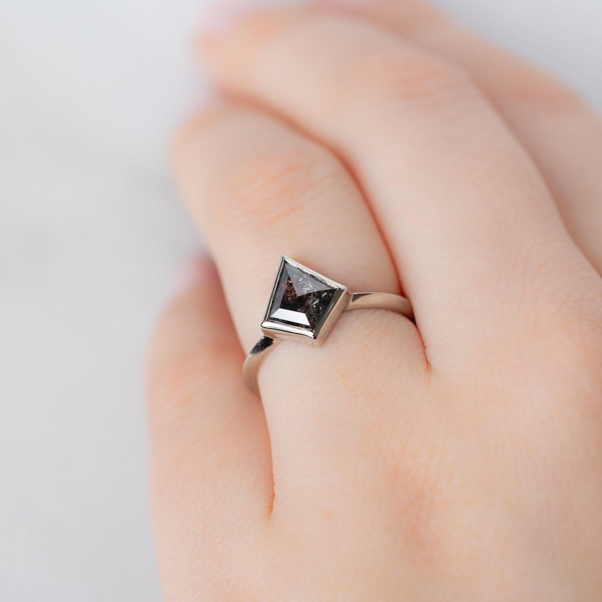 Alexis Russell  Engagement Rings The Hazel Ring | 1.37ct Black Kite Diamond in 14K White Gold