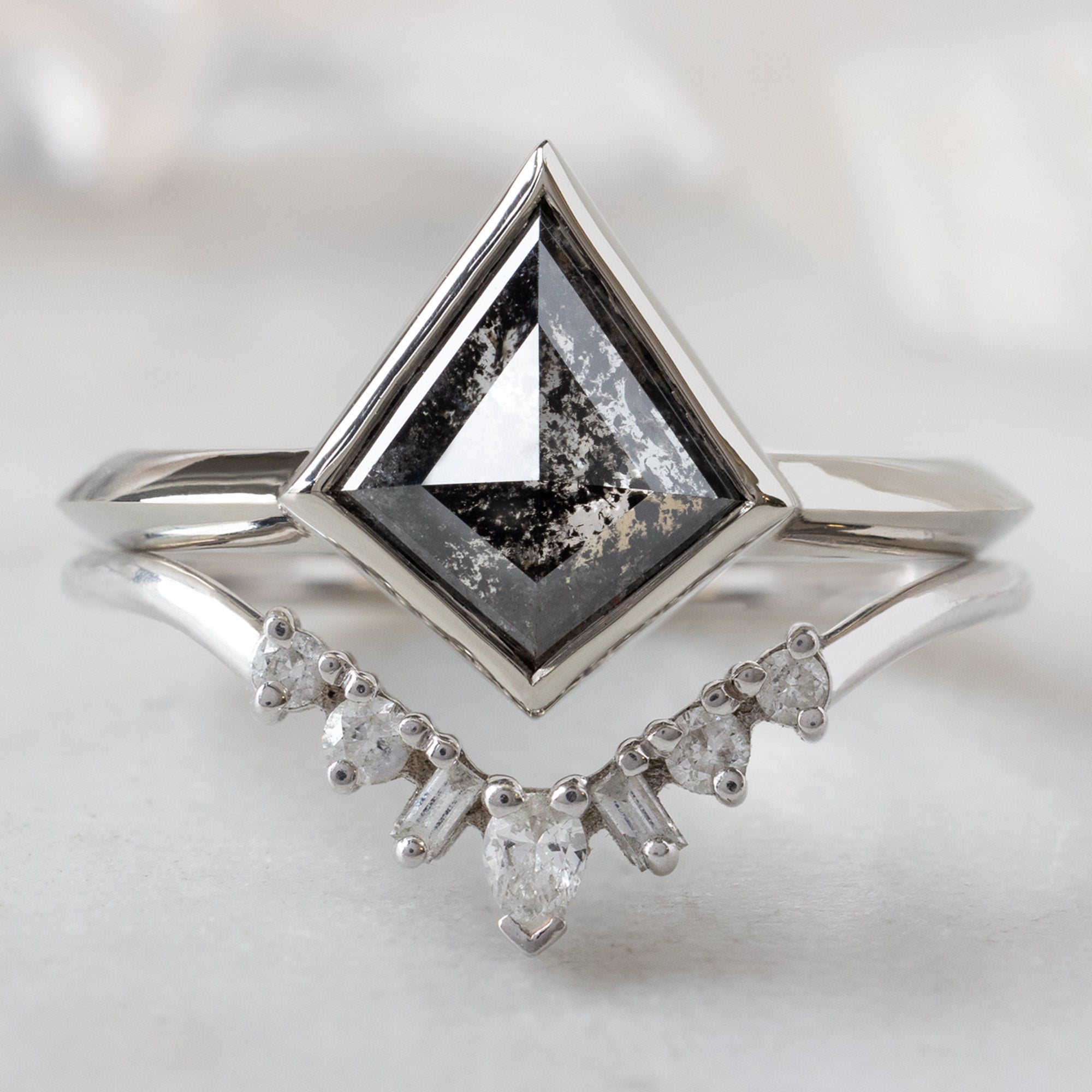 Alexis Russell  Engagement Rings The Hazel Ring | 1.37ct Black Kite Diamond in 14K White Gold