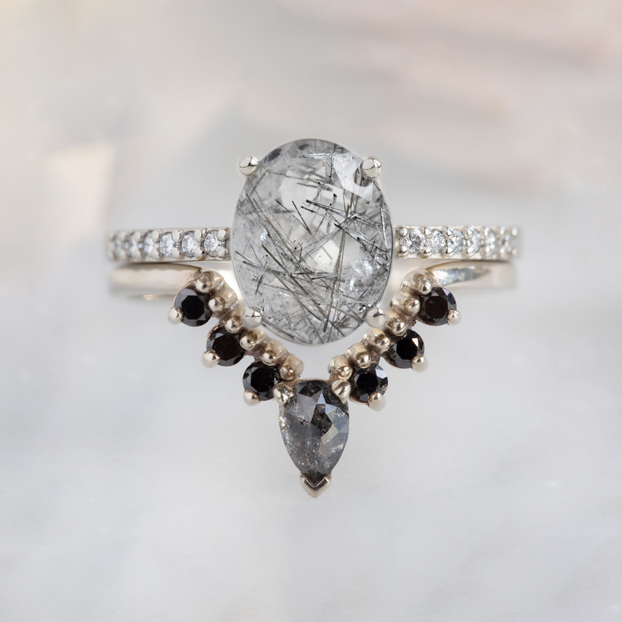 Alexis Russell  Engagement Rings The Willow Ring | 1.58ct Oval Tourmaline in Quartz in 14K White Gold