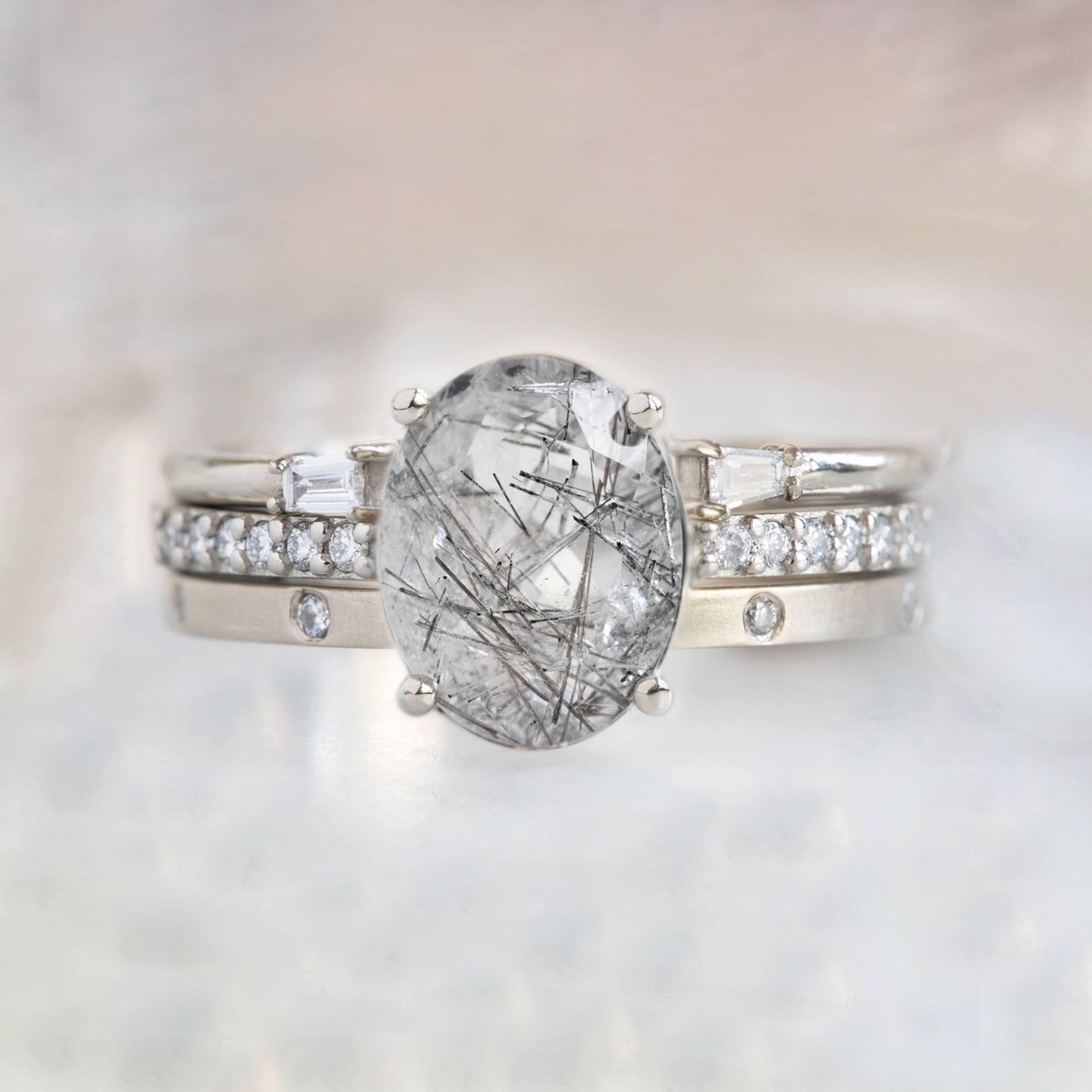 Alexis Russell  Engagement Rings The Willow Ring | 1.58ct Oval Tourmaline in Quartz in 14K White Gold