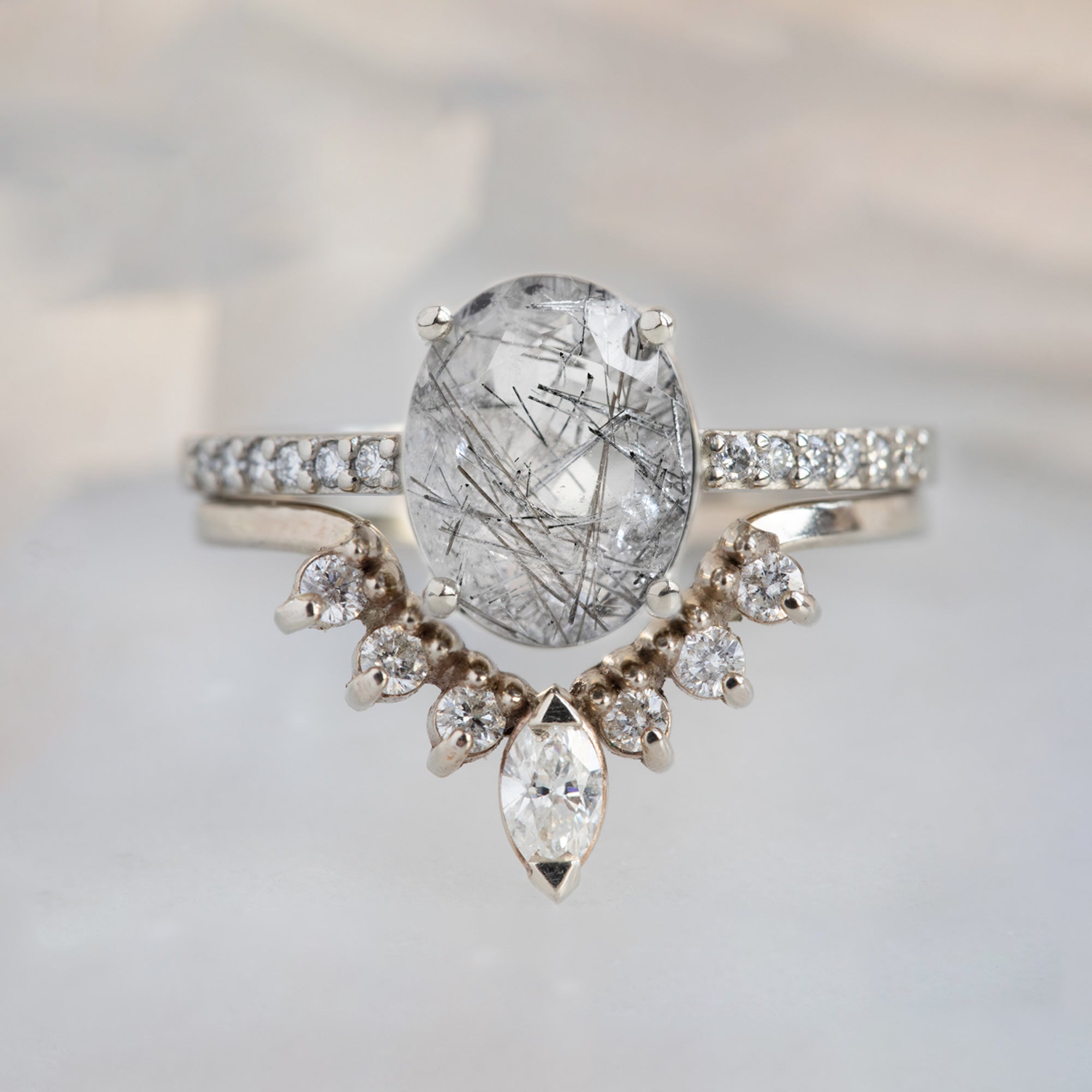 Alexis Russell  Engagement Rings The Willow Ring | 1.58ct Oval Tourmaline in Quartz in 14K White Gold