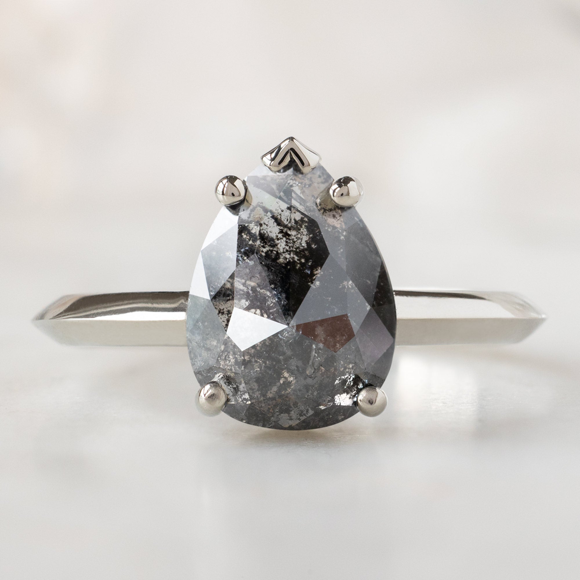 Alexis Russell  Engagement Rings The Sage Ring | 1.83ct Pear Black Diamond in 14K White Gold