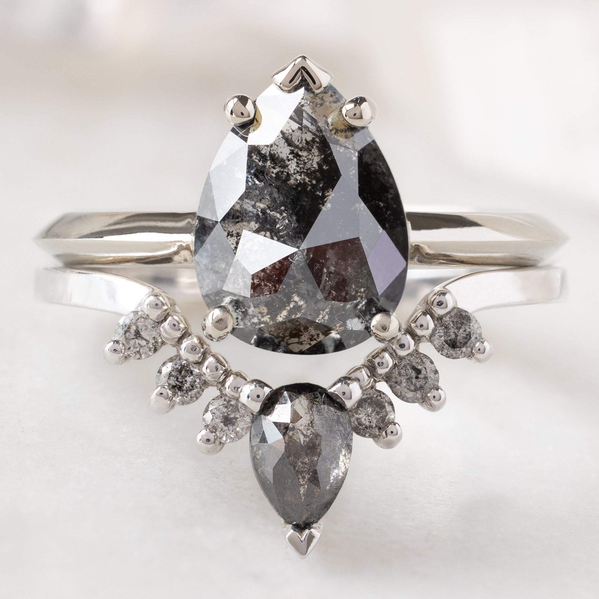 Alexis Russell  Engagement Rings The Sage Ring | 1.83ct Pear Black Diamond in 14K White Gold